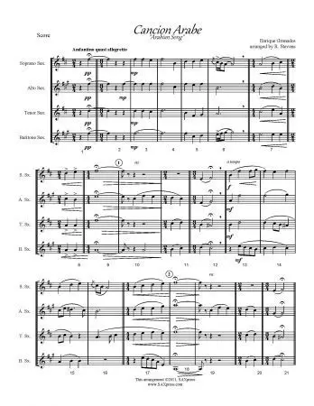 SATB Sax Quartet | Cancion Arabe by Granados
