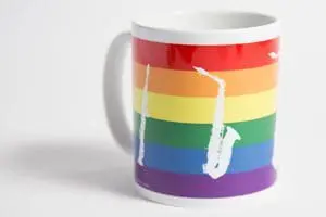 Saxophone Gifts Rainbow Pride Mug