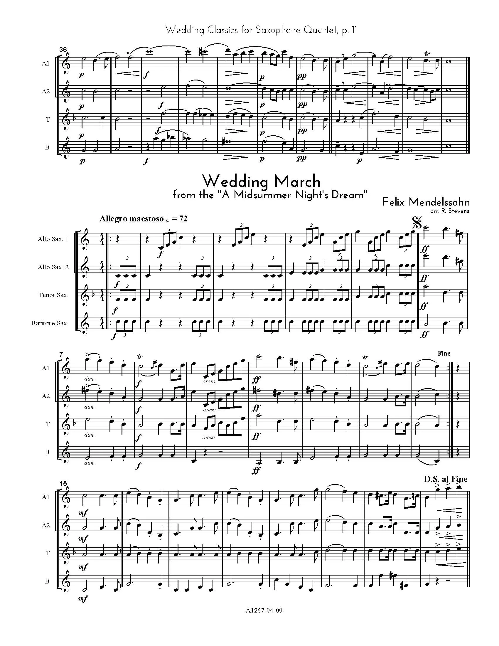 Wedding Classics for Saxophone Quartet - Image 3