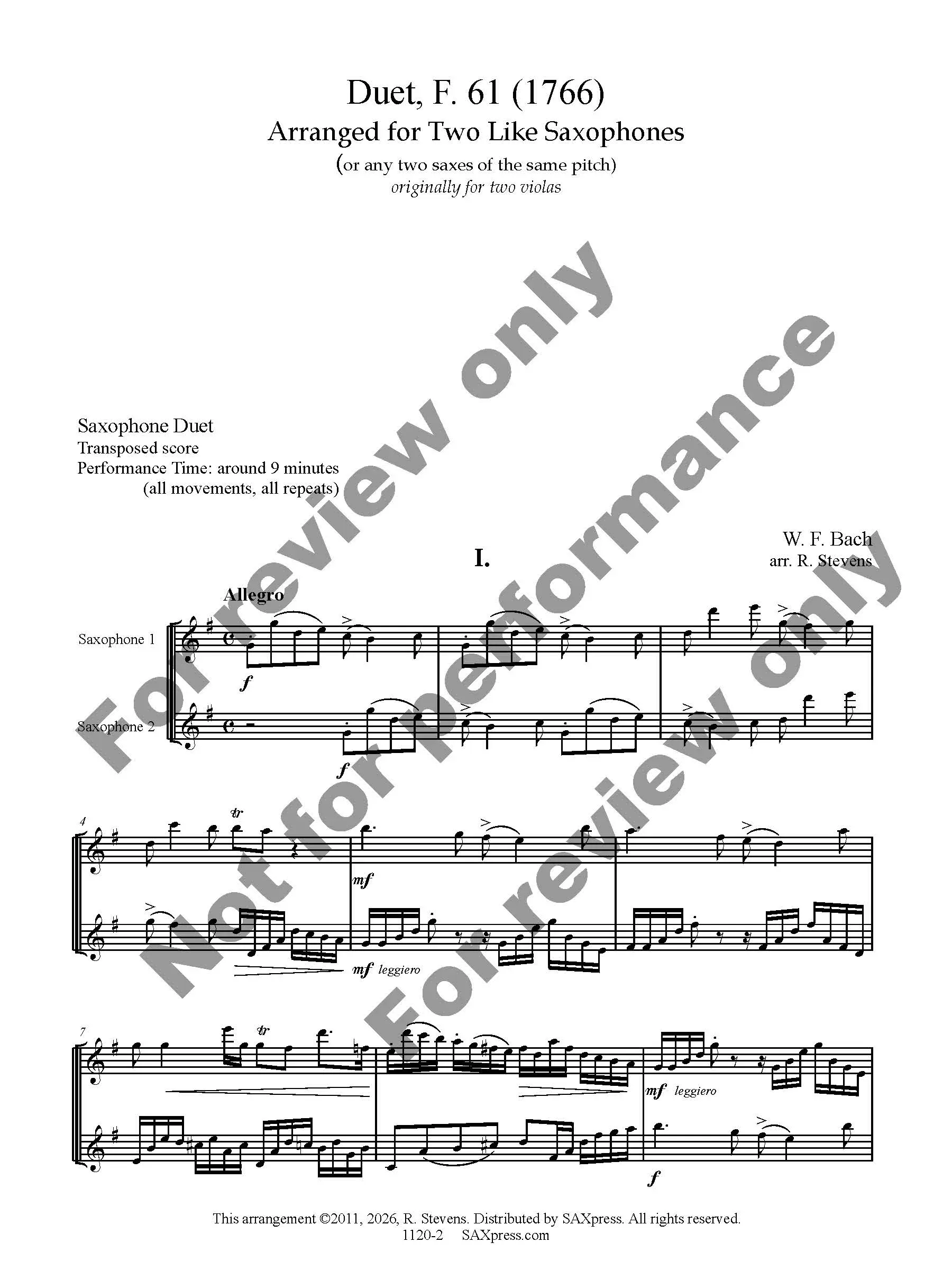 Duet for Saxophones F61 - Image 2
