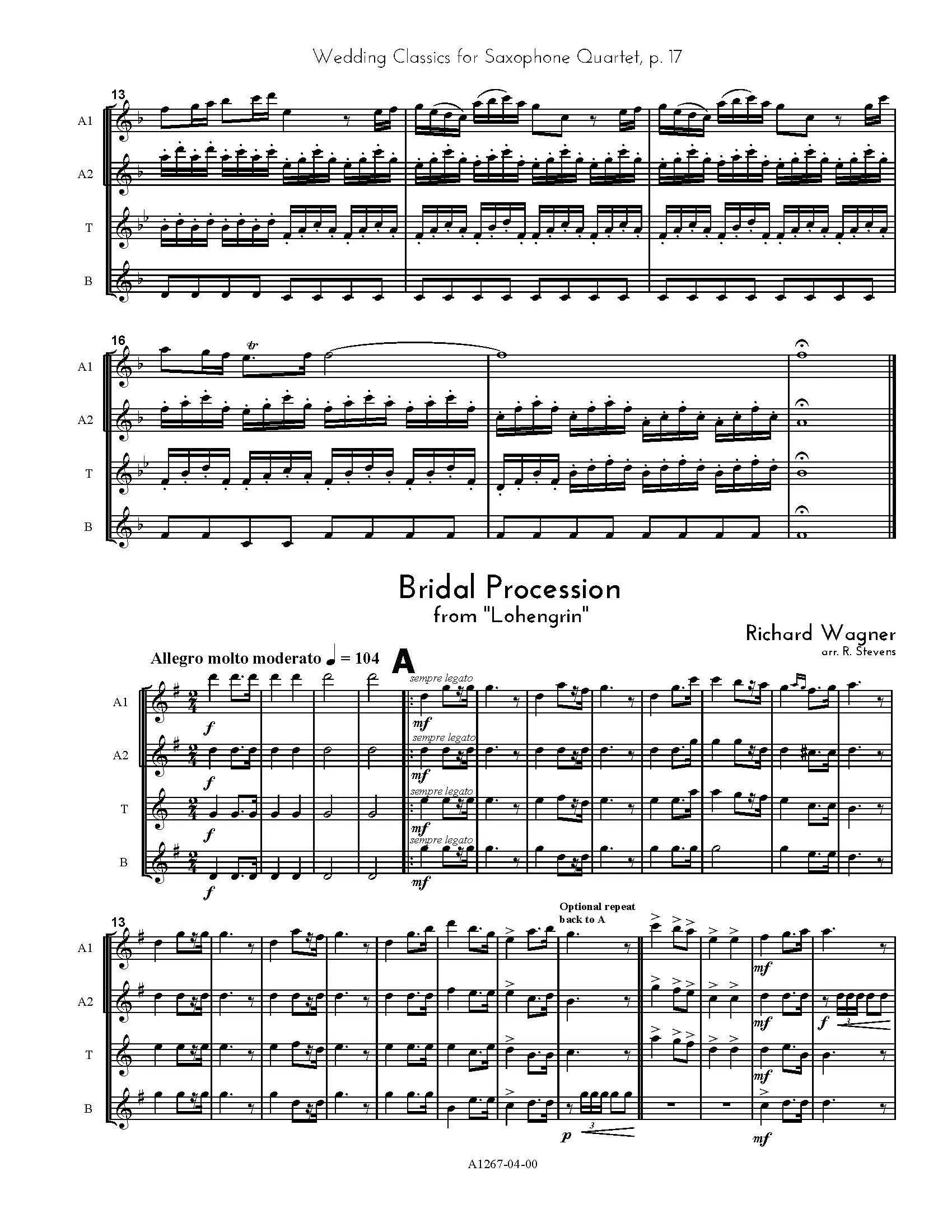 Wedding Classics for Saxophone Quartet - Image 4