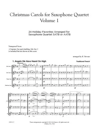 Christmas Carols for Saxophone Quartet Volume 1 - Image 3
