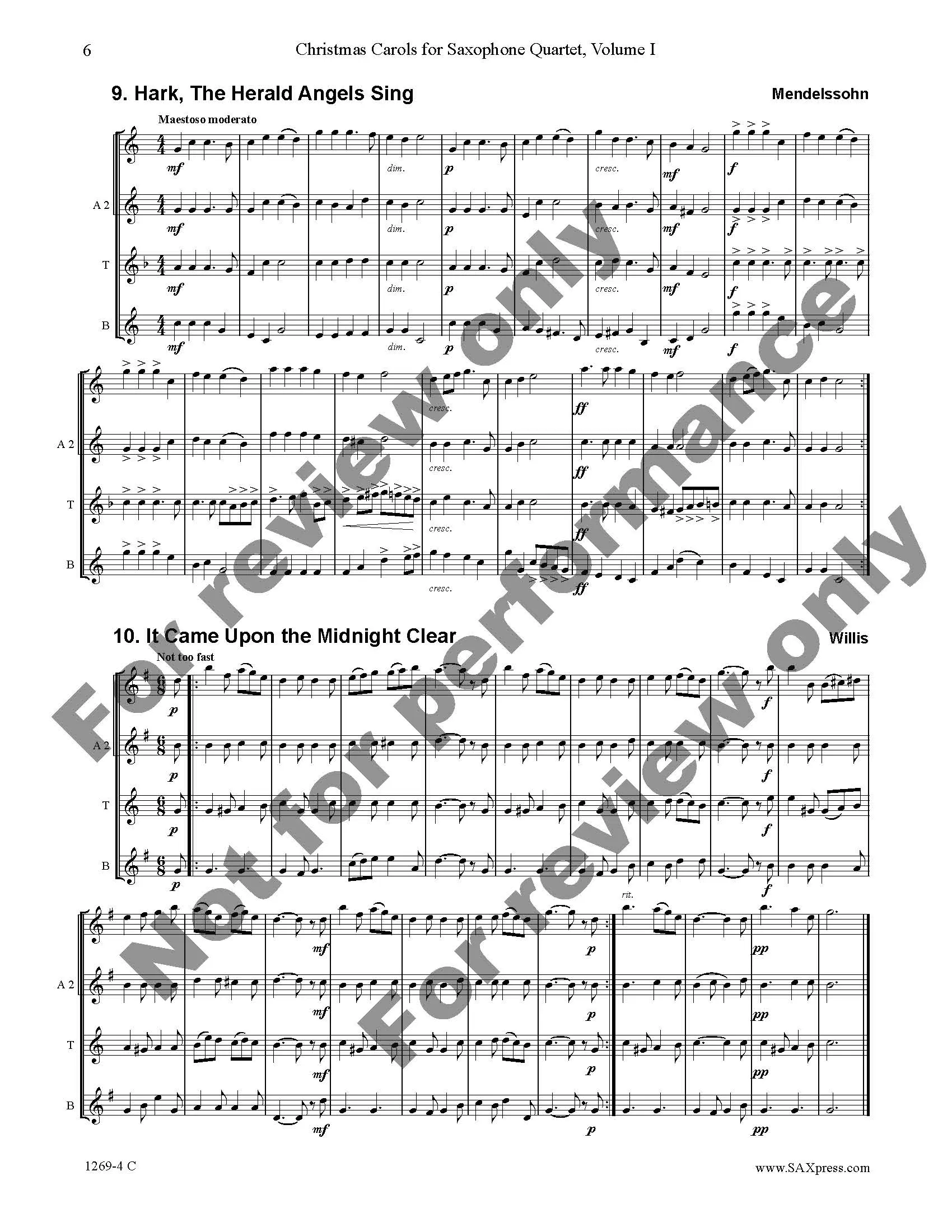 Christmas Carols for Saxophone Quartet Volume 1 - Image 8