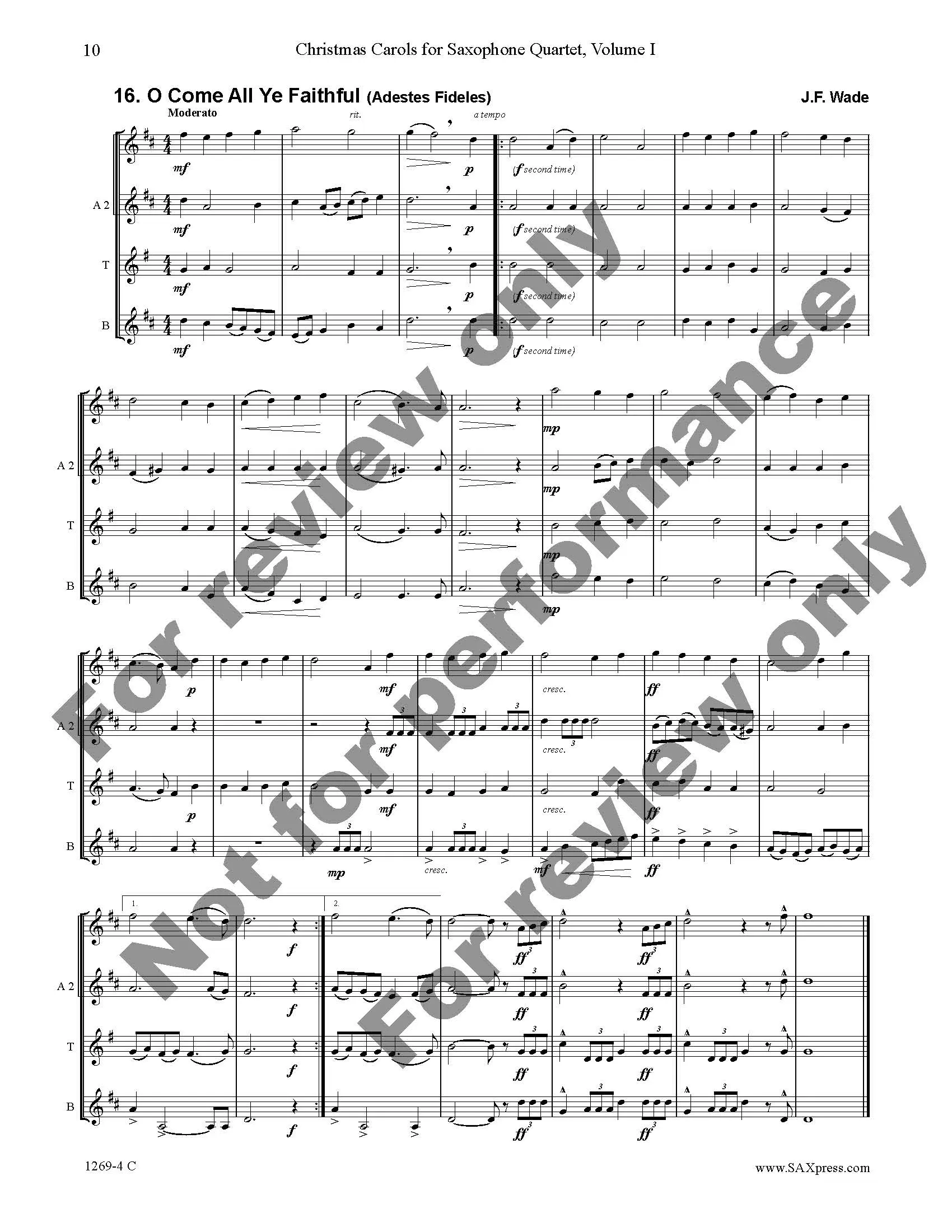 Christmas Carols for Saxophone Quartet Volume 1 - Image 12