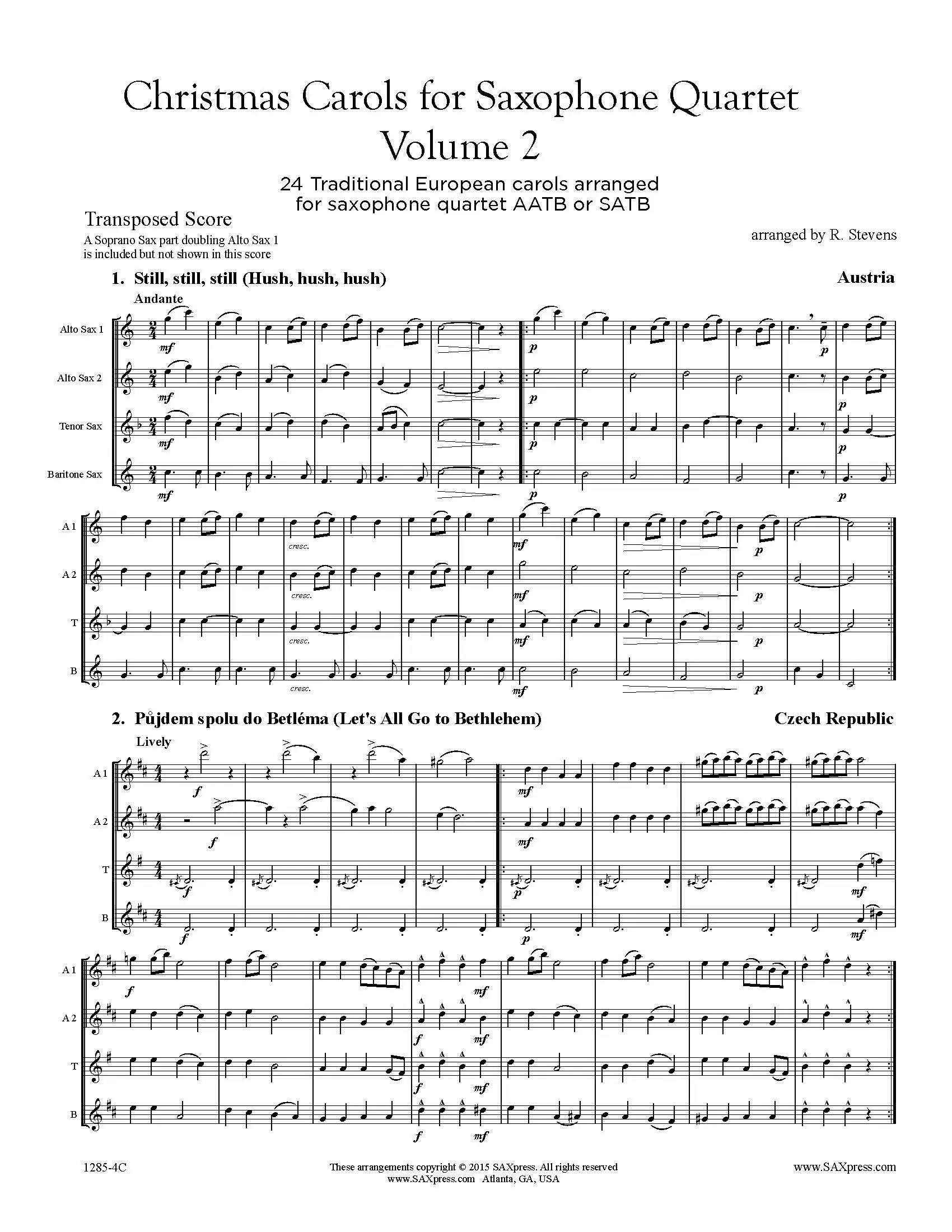 Christmas Carols for Saxophone Quartet Volume 2 - Image 3