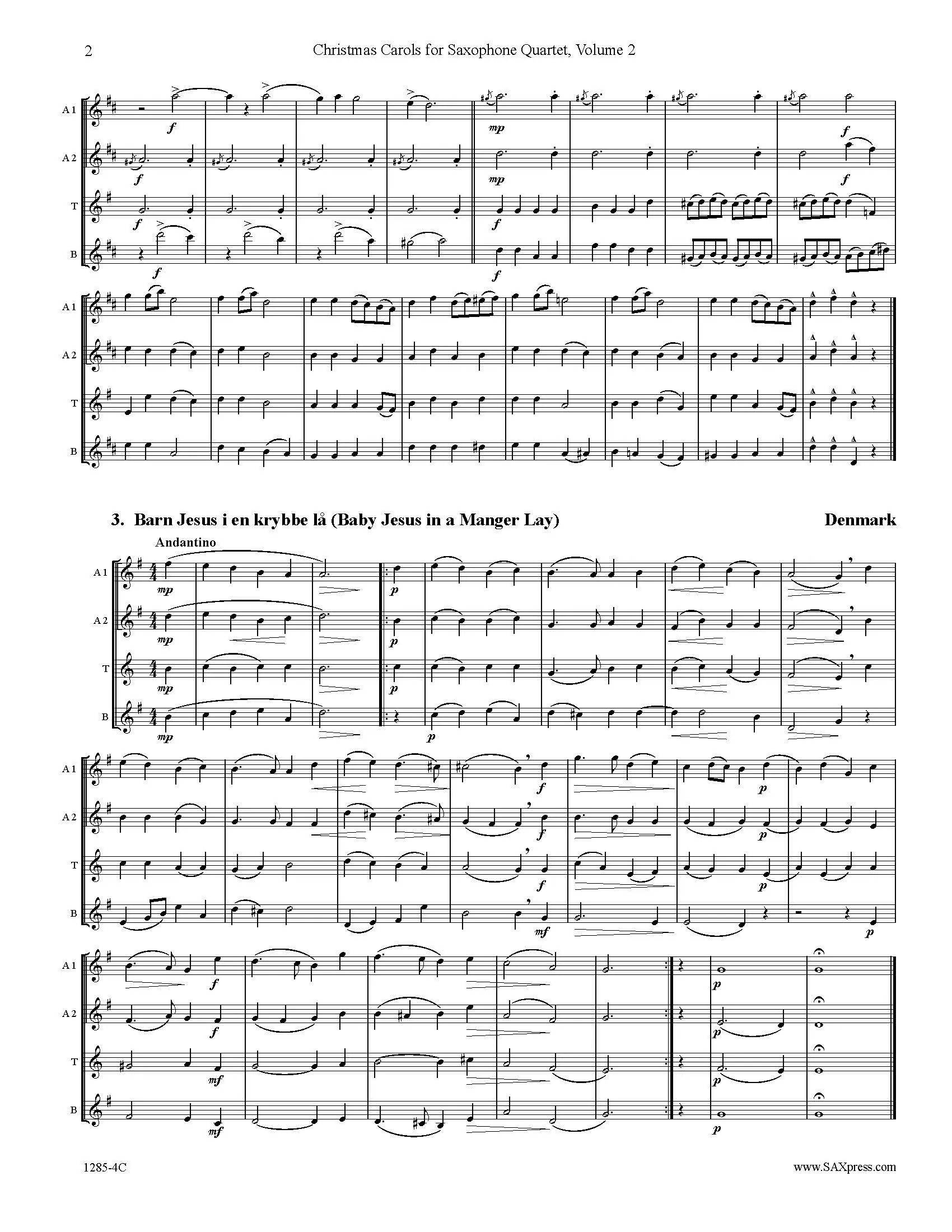 Christmas Carols for Saxophone Quartet Volume 2 - Image 4