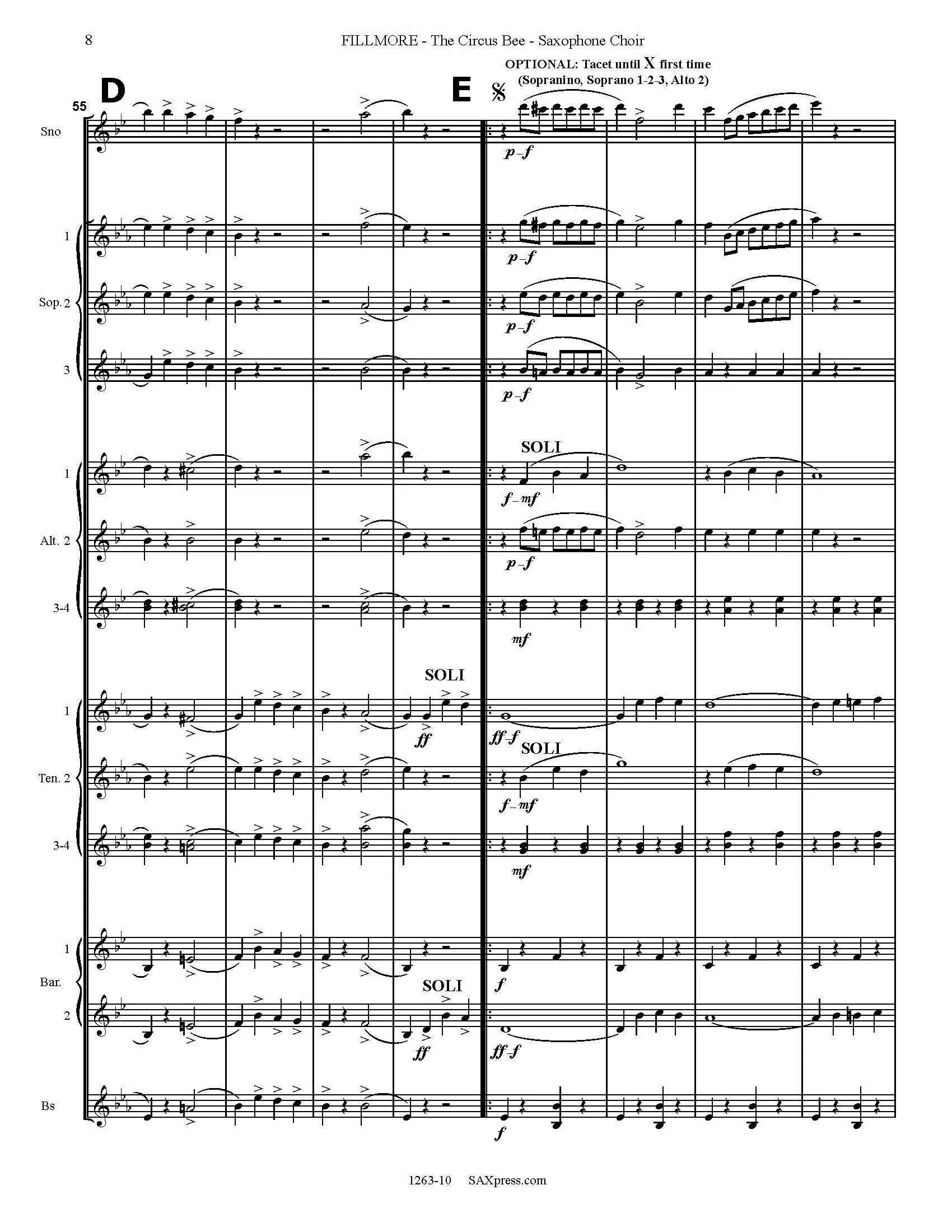 The Circus Bee - Saxophone Choir - Image 10
