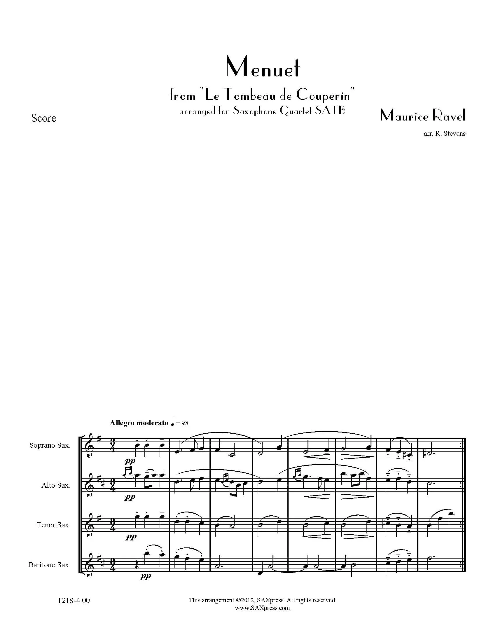 Menuet from Le Tombeau de Couperin - Image 2