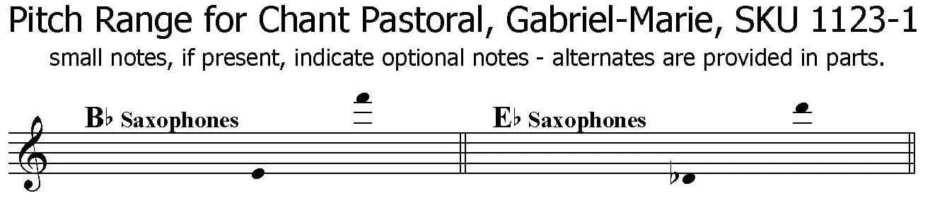 Chant Pastorale by Gabriel Marie - Soprano Sax Solo or Alto Sax Solo