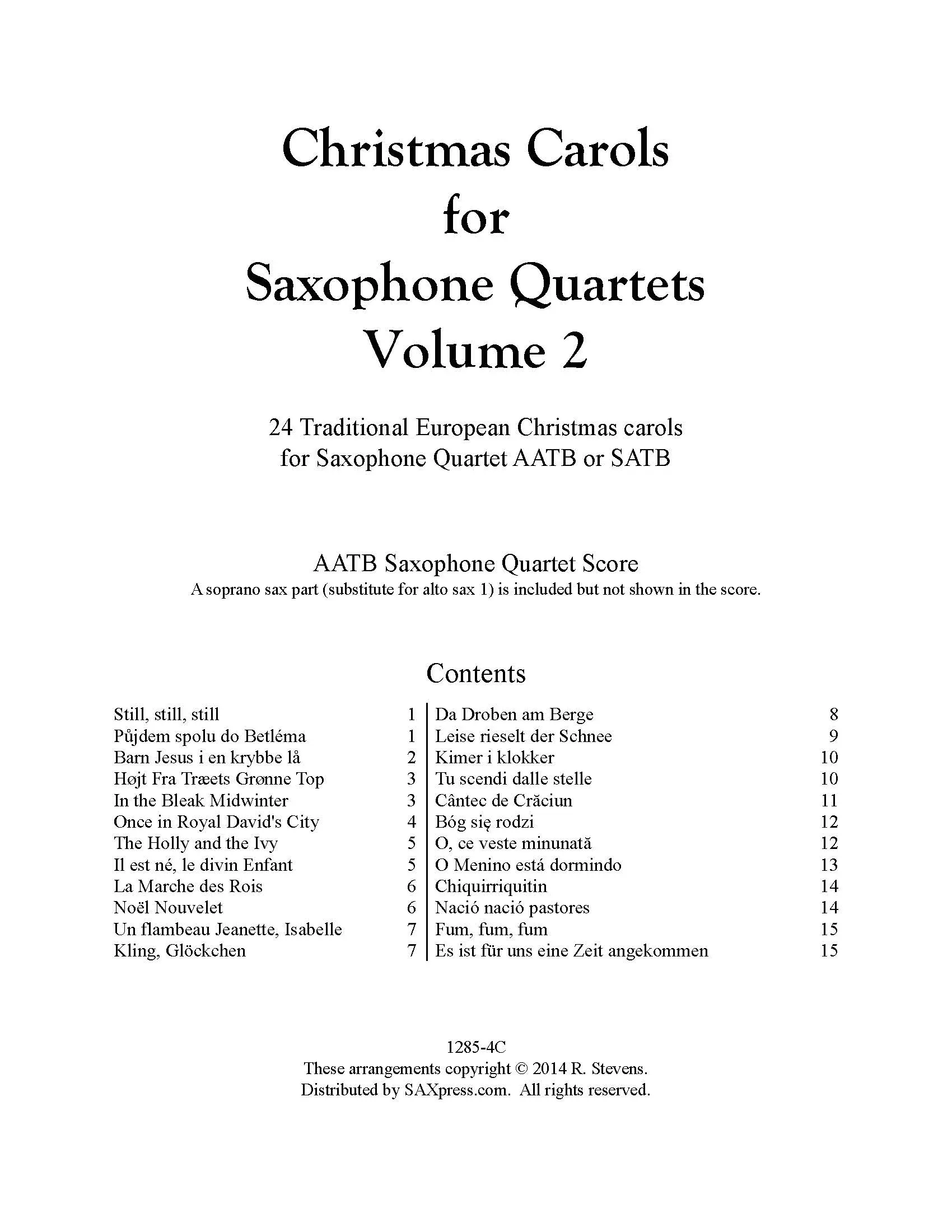Christmas Carols for Sax Quartet | Volumes 1 and 2 | Special Offer - Image 3