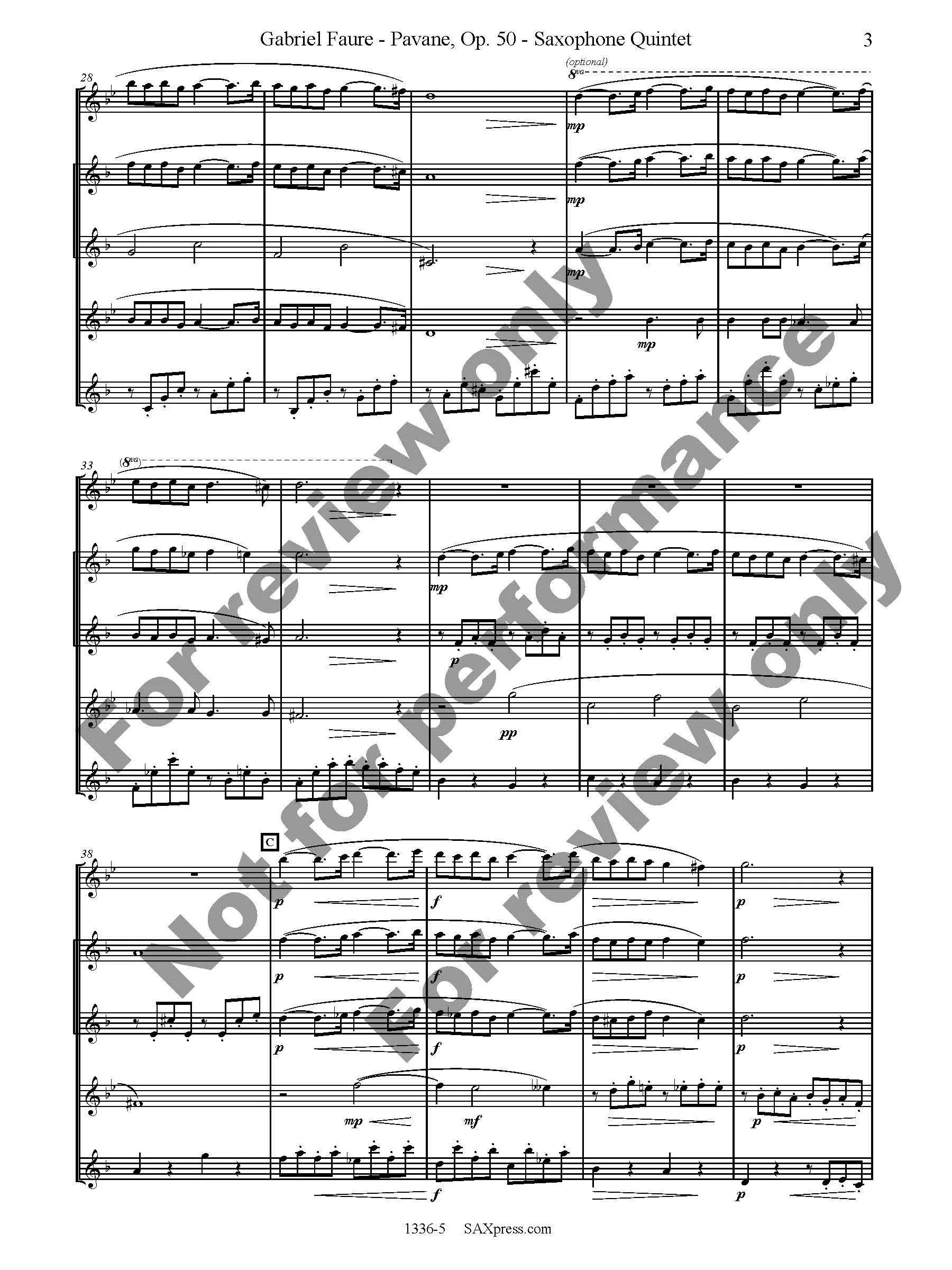 Pavane, Op. 50 | Saxophone Quintet - Image 4