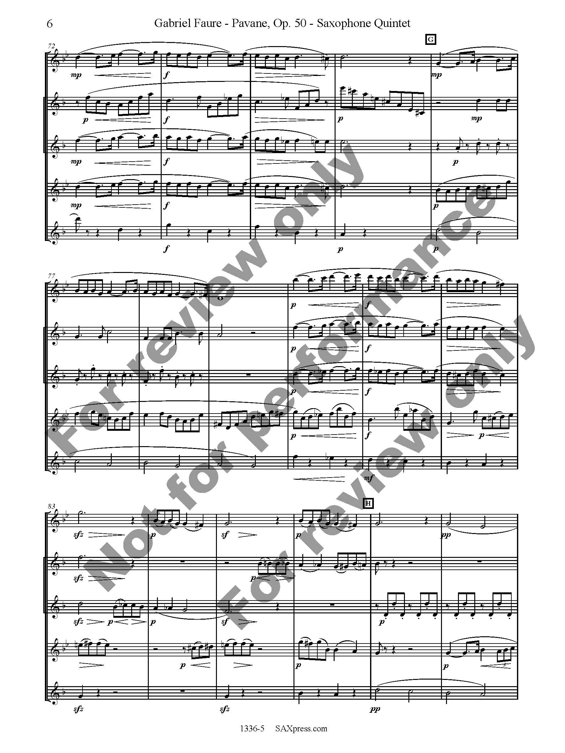Pavane, Op. 50 | Saxophone Quintet - Image 7
