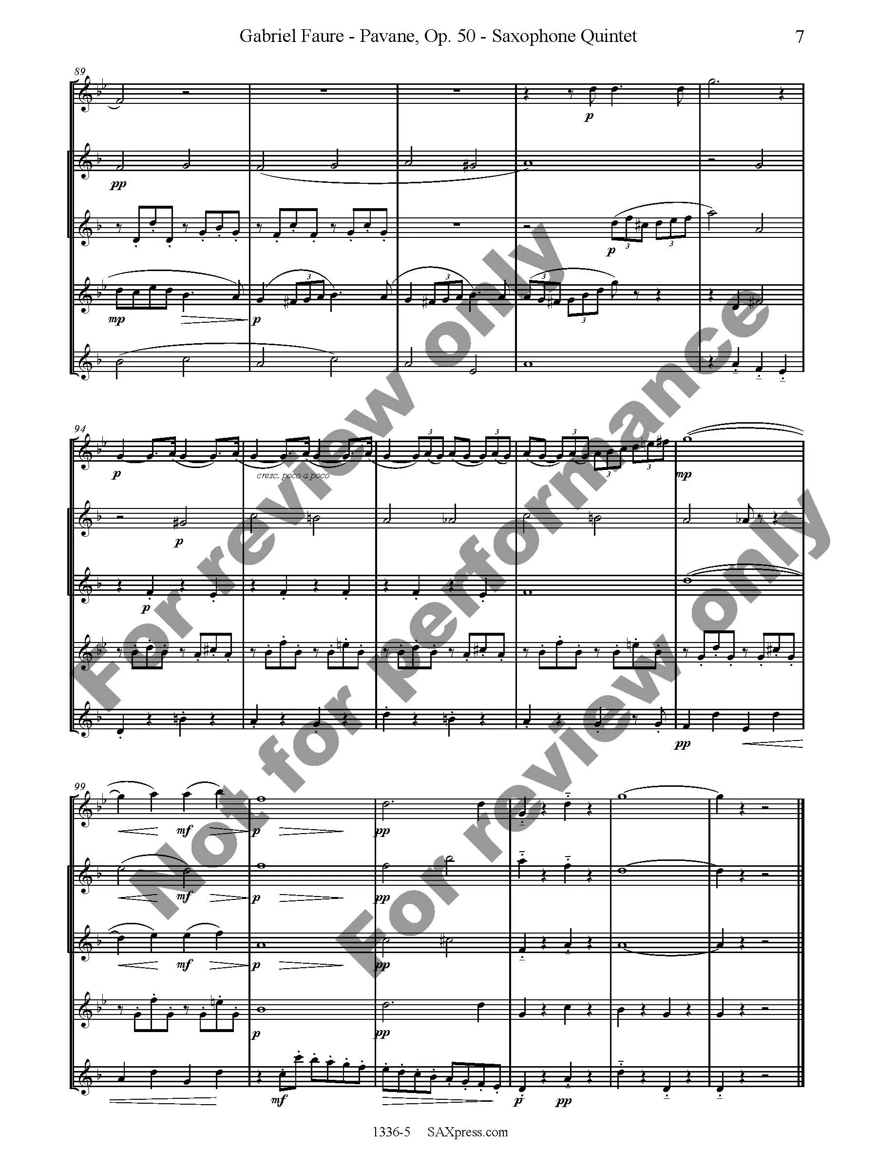 Pavane, Op. 50 | Saxophone Quintet - Image 8