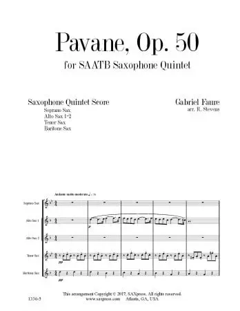 Pavane, Op. 50  | Sax  Quintet - Image 2
