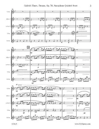 Pavane, Op. 50  | Sax  Quintet - Image 4