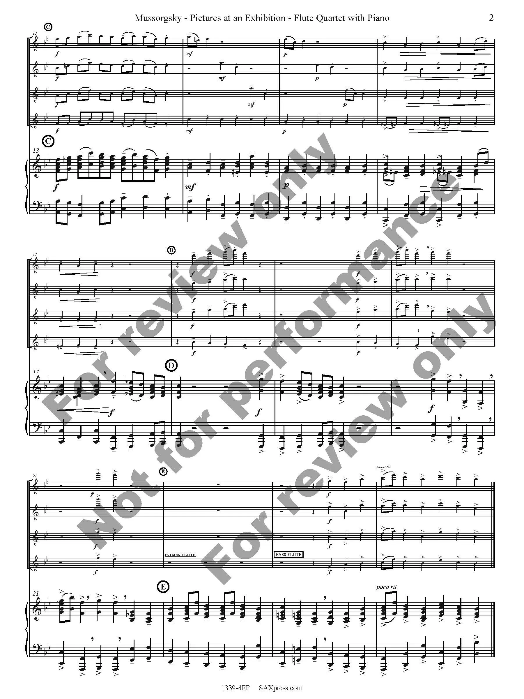 Pictures at an Exhibition Flute Quartet with Piano - Image 4