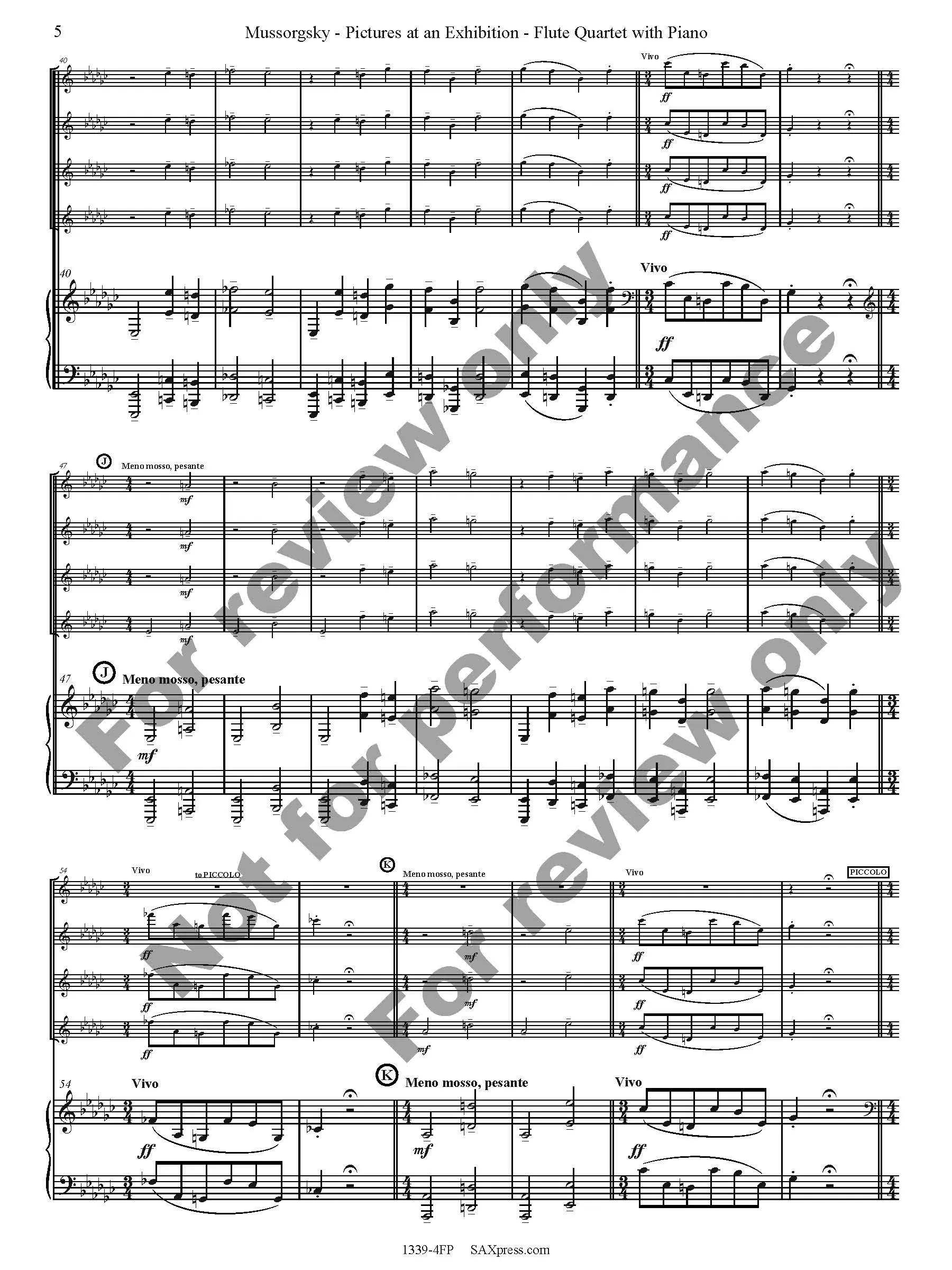 Pictures at an Exhibition Flute Quartet with Piano - Image 7