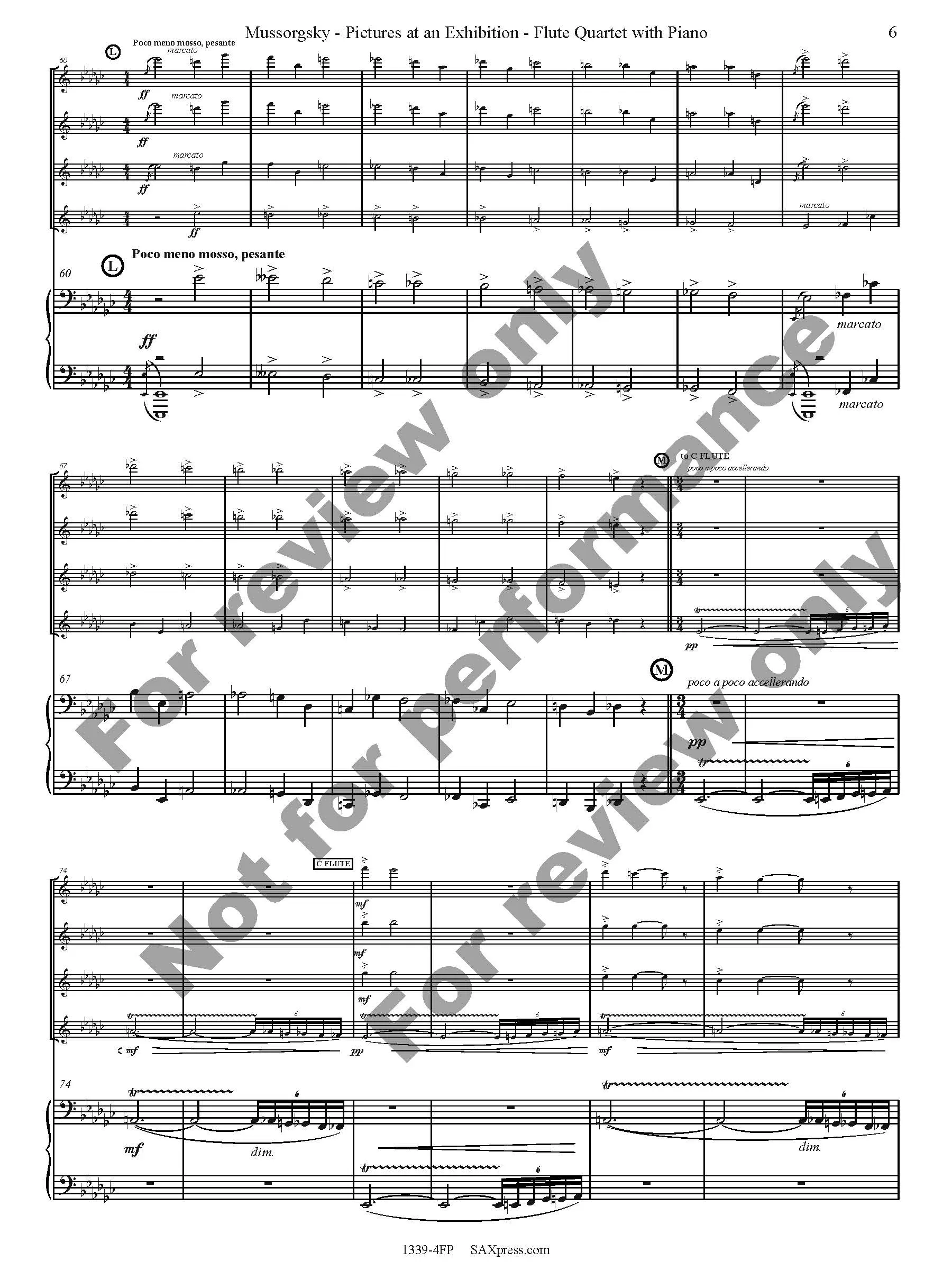 Pictures at an Exhibition Flute Quartet with Piano - Image 8