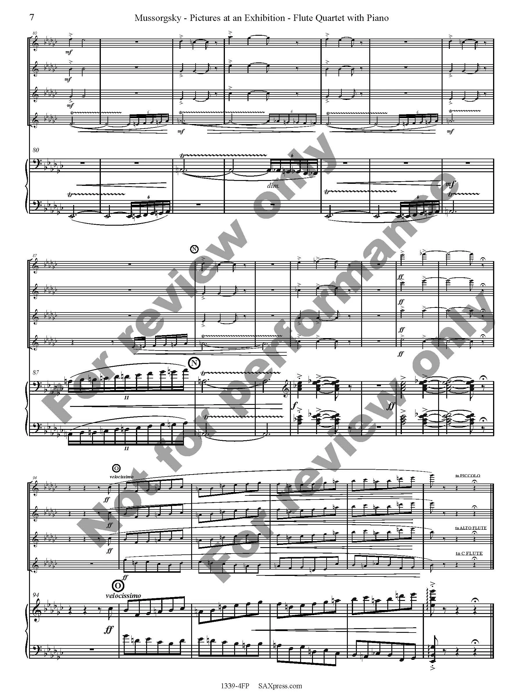 Pictures at an Exhibition Flute Quartet with Piano - Image 9
