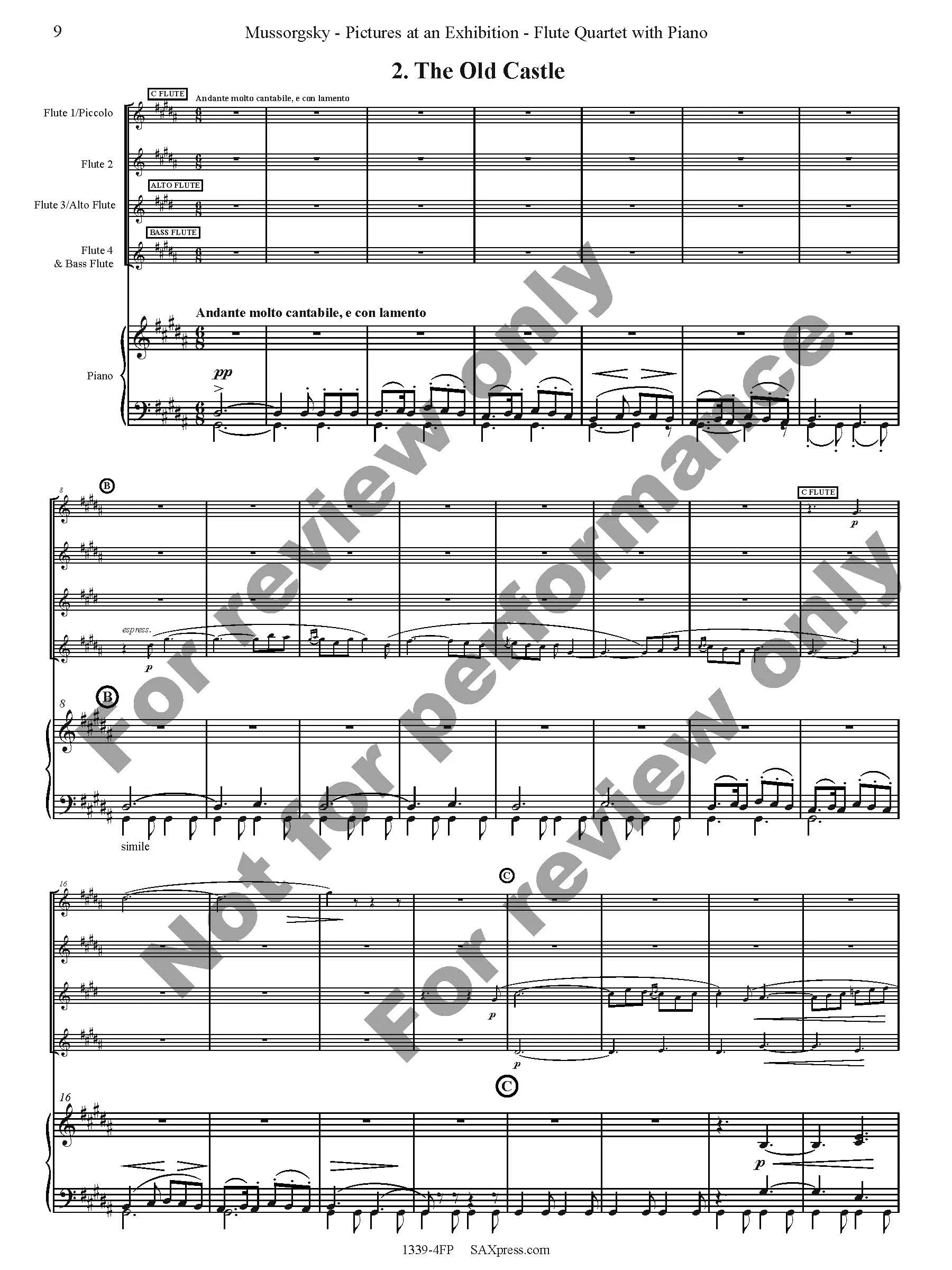 Pictures at an Exhibition Flute Quartet with Piano - Image 11