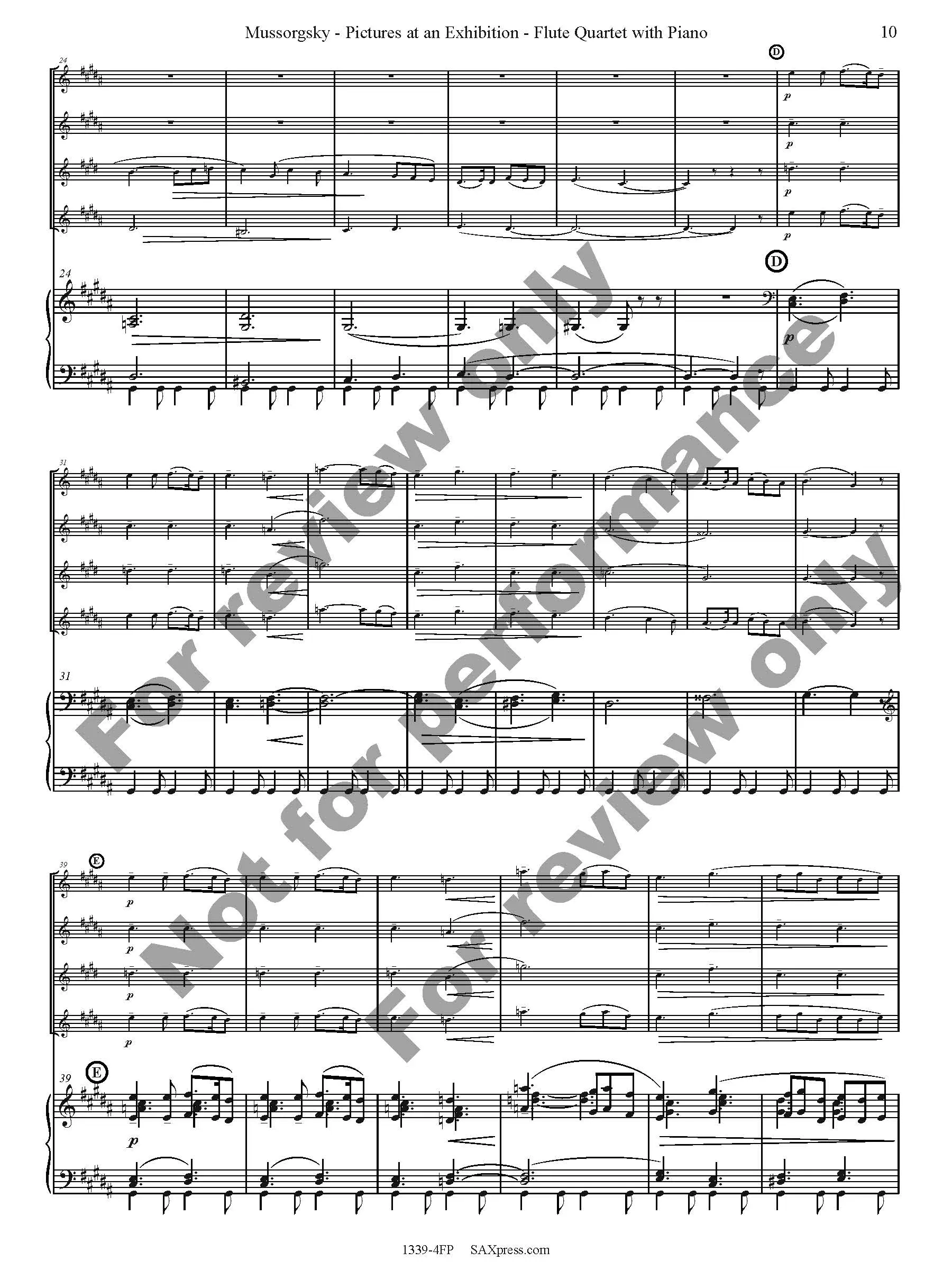 Pictures at an Exhibition Flute Quartet with Piano - Image 12