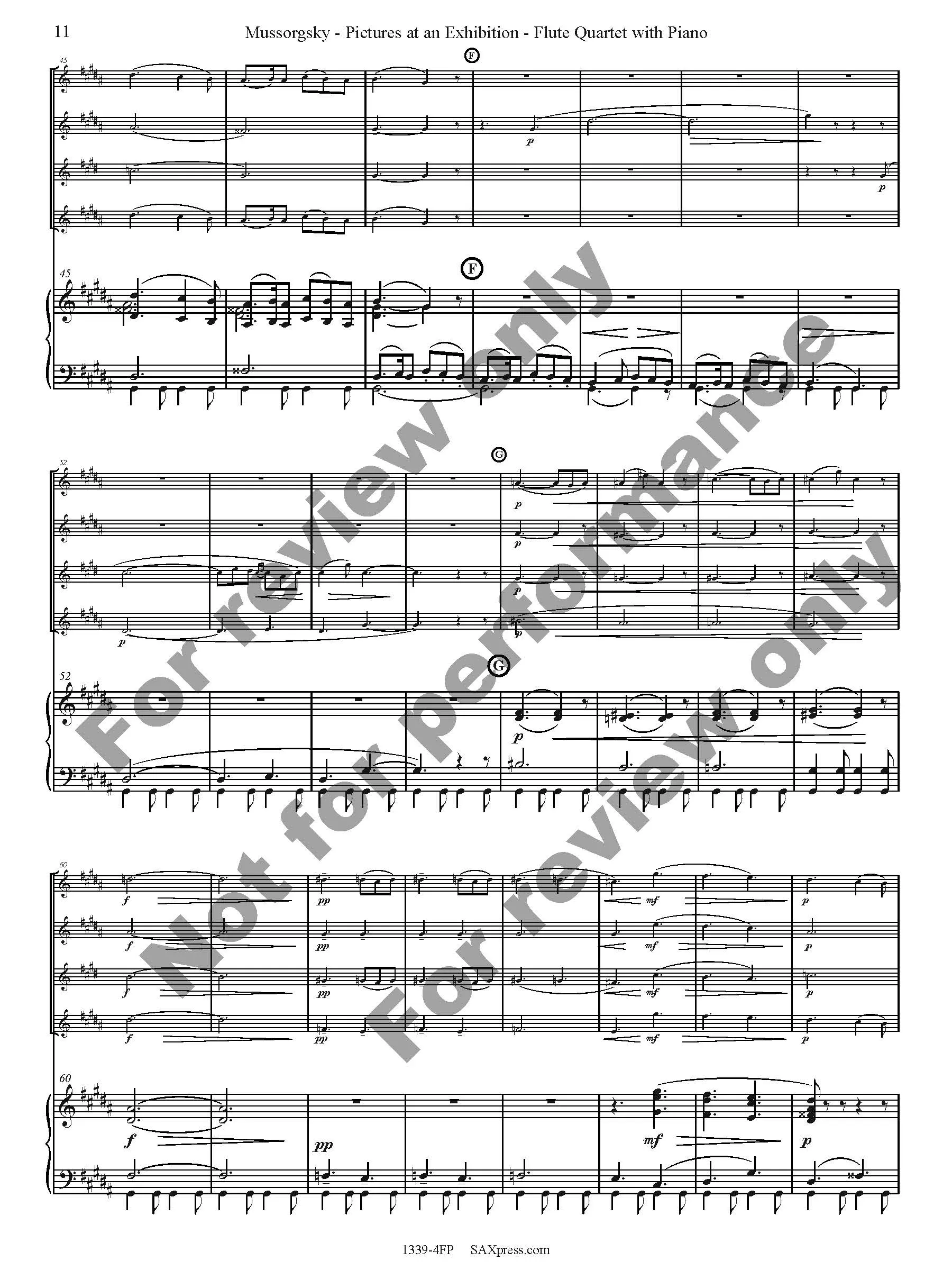 Pictures at an Exhibition Flute Quartet with Piano - Image 13