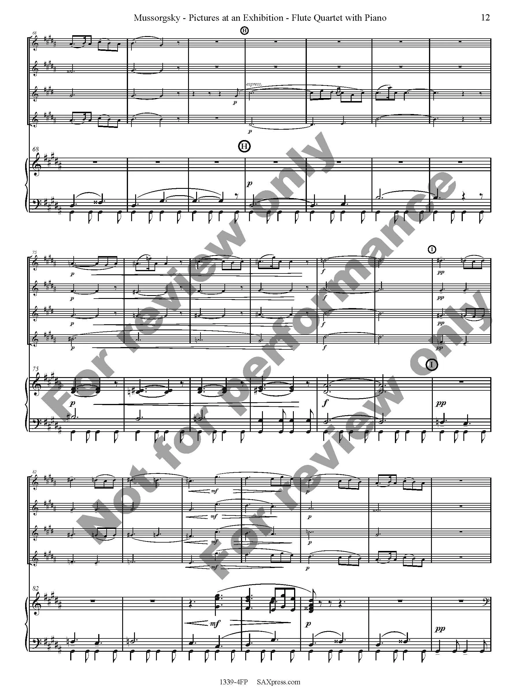 Pictures at an Exhibition Flute Quartet with Piano - Image 14
