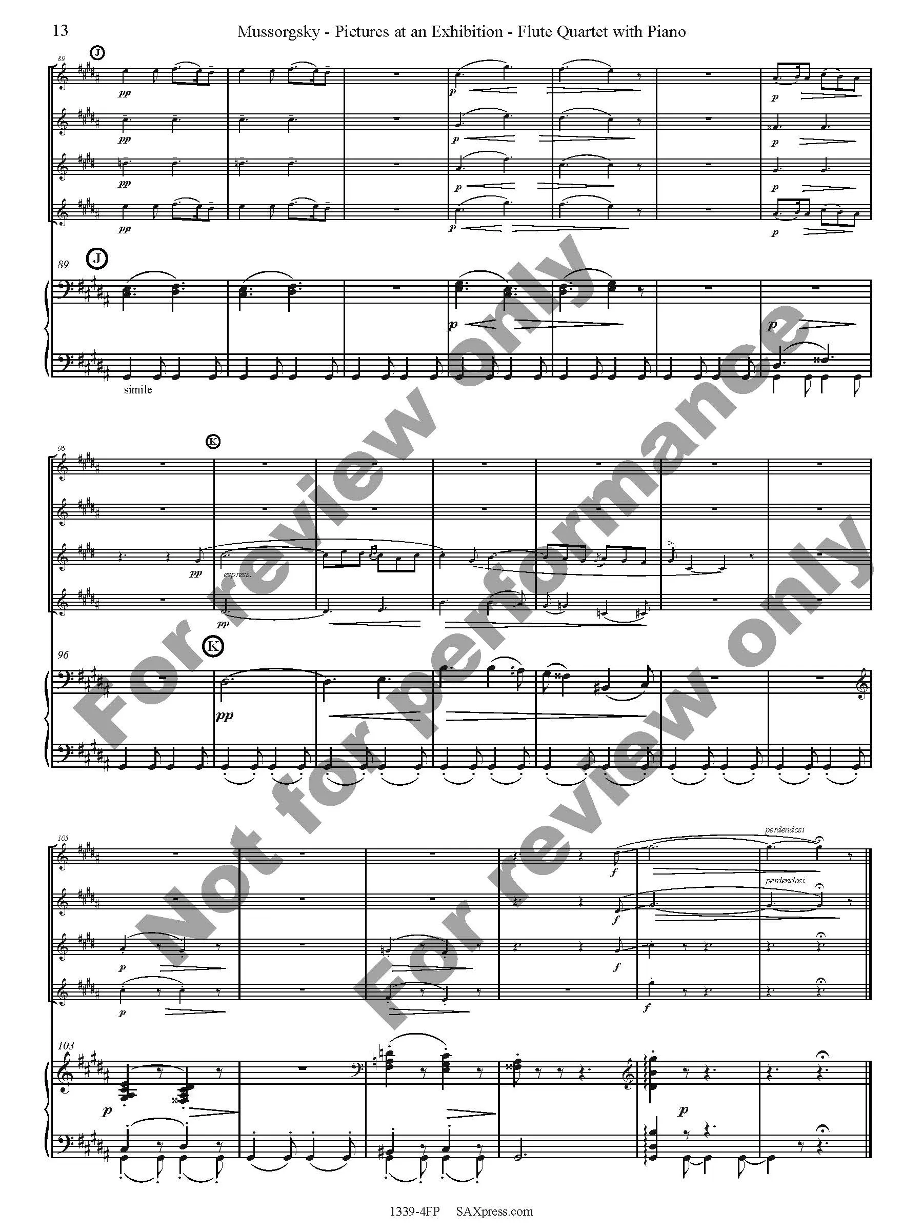 Pictures at an Exhibition Flute Quartet with Piano - Image 15