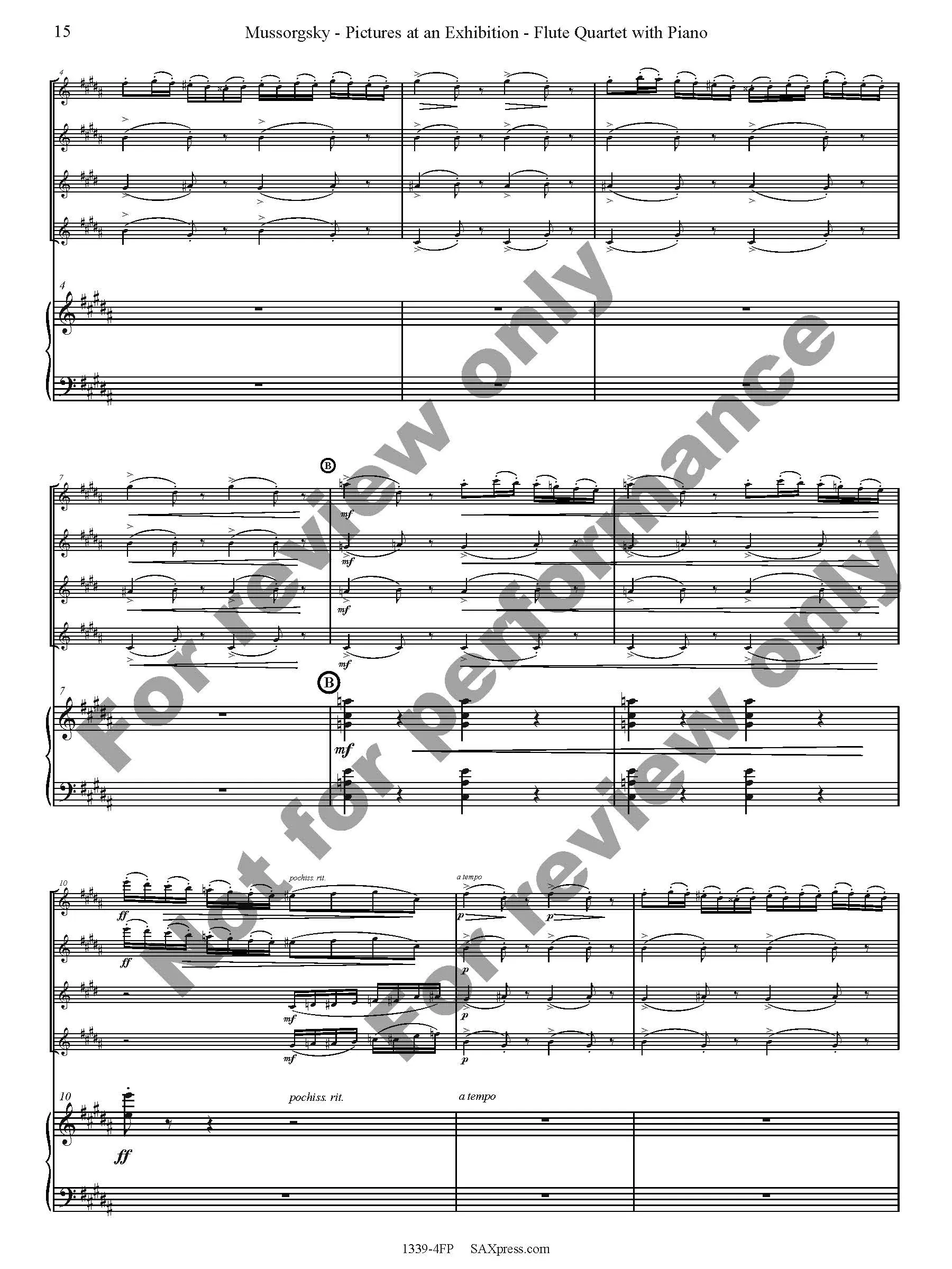 Pictures at an Exhibition Flute Quartet with Piano - Image 17