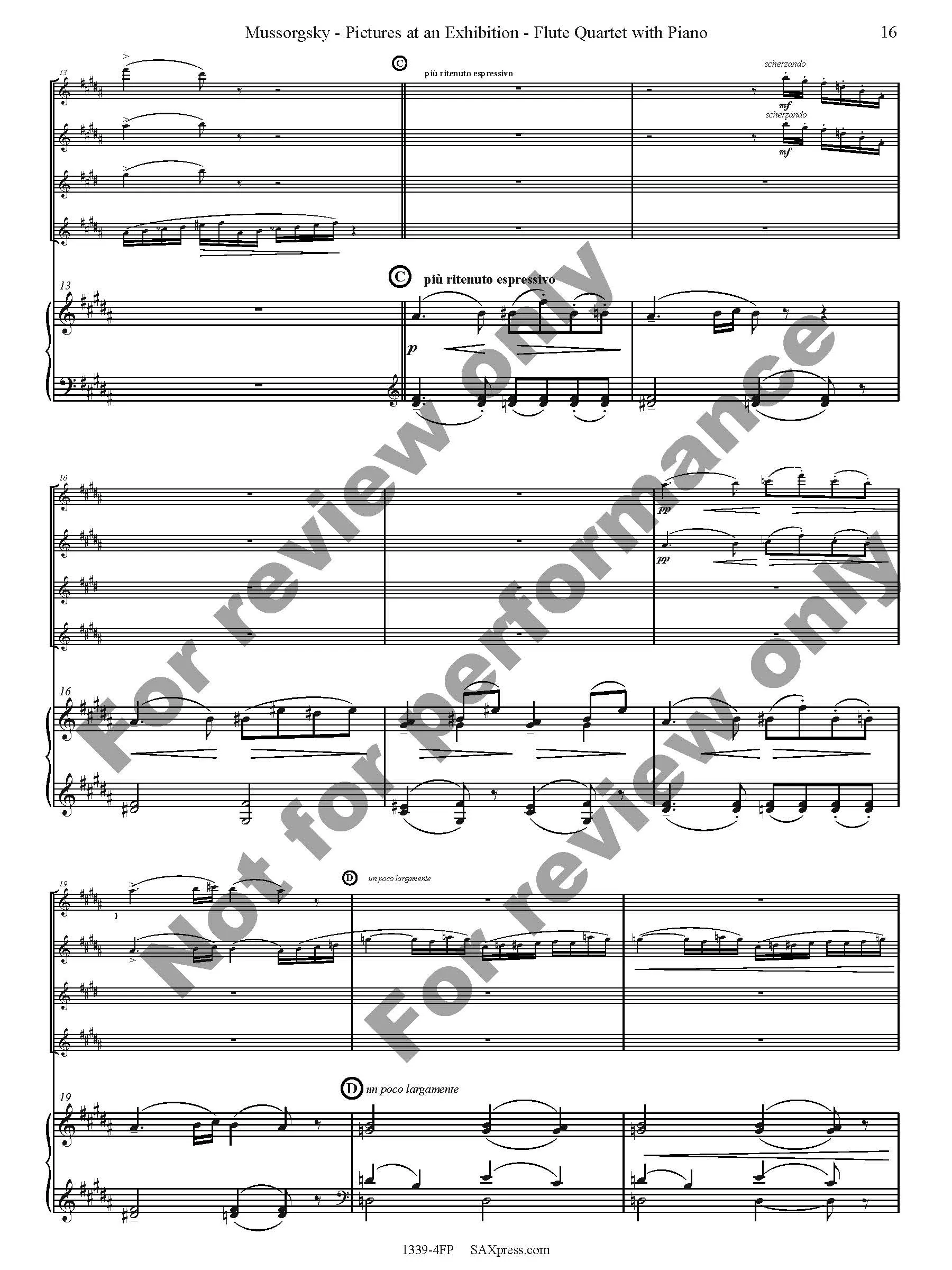 Pictures at an Exhibition Flute Quartet with Piano - Image 18