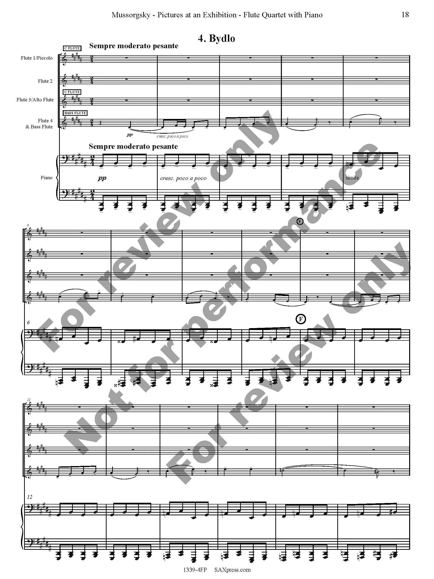 Pictures at an Exhibition Flute Quartet with Piano - Image 20