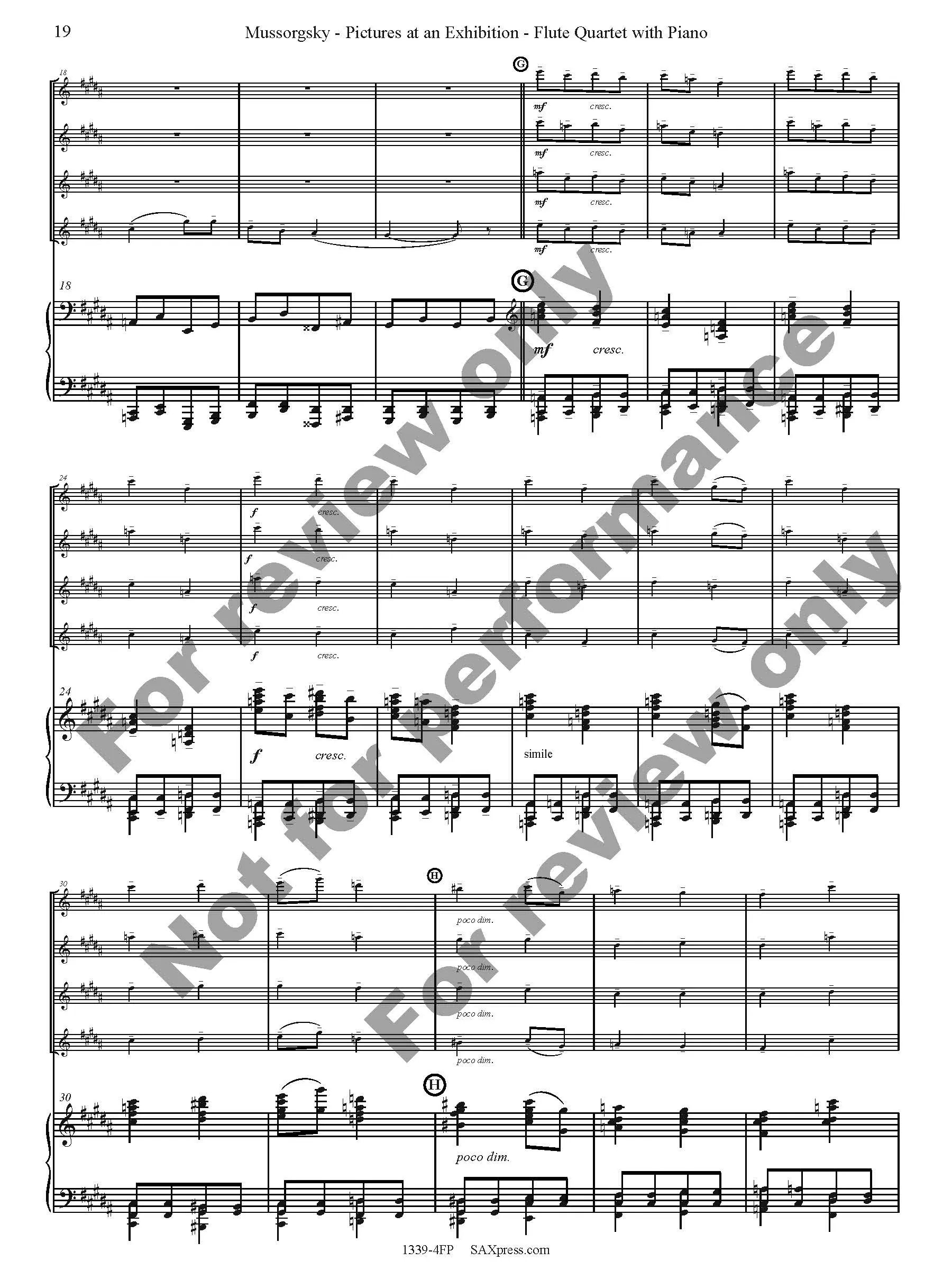Pictures at an Exhibition Flute Quartet with Piano - Image 21