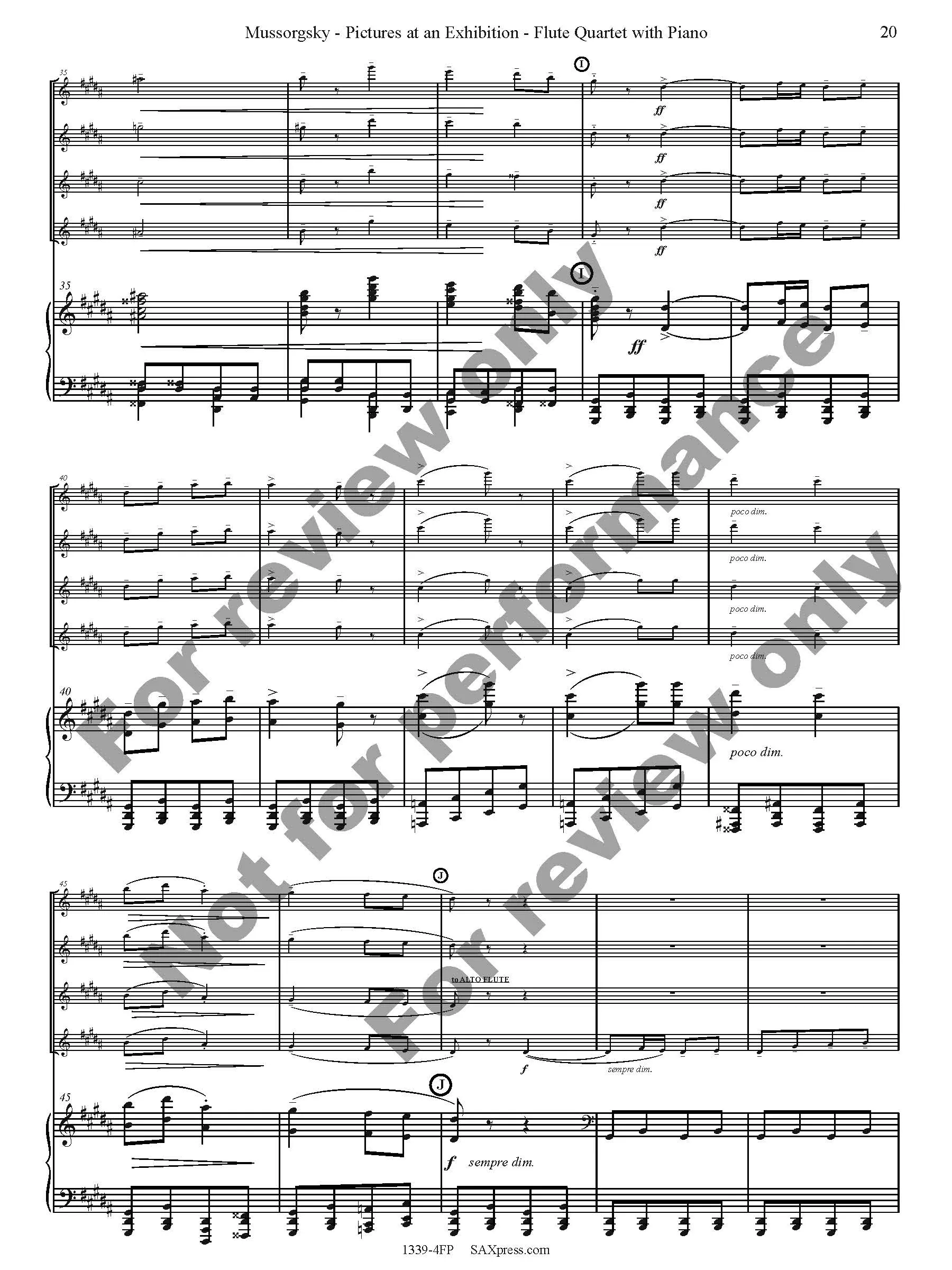 Pictures at an Exhibition Flute Quartet with Piano - Image 22