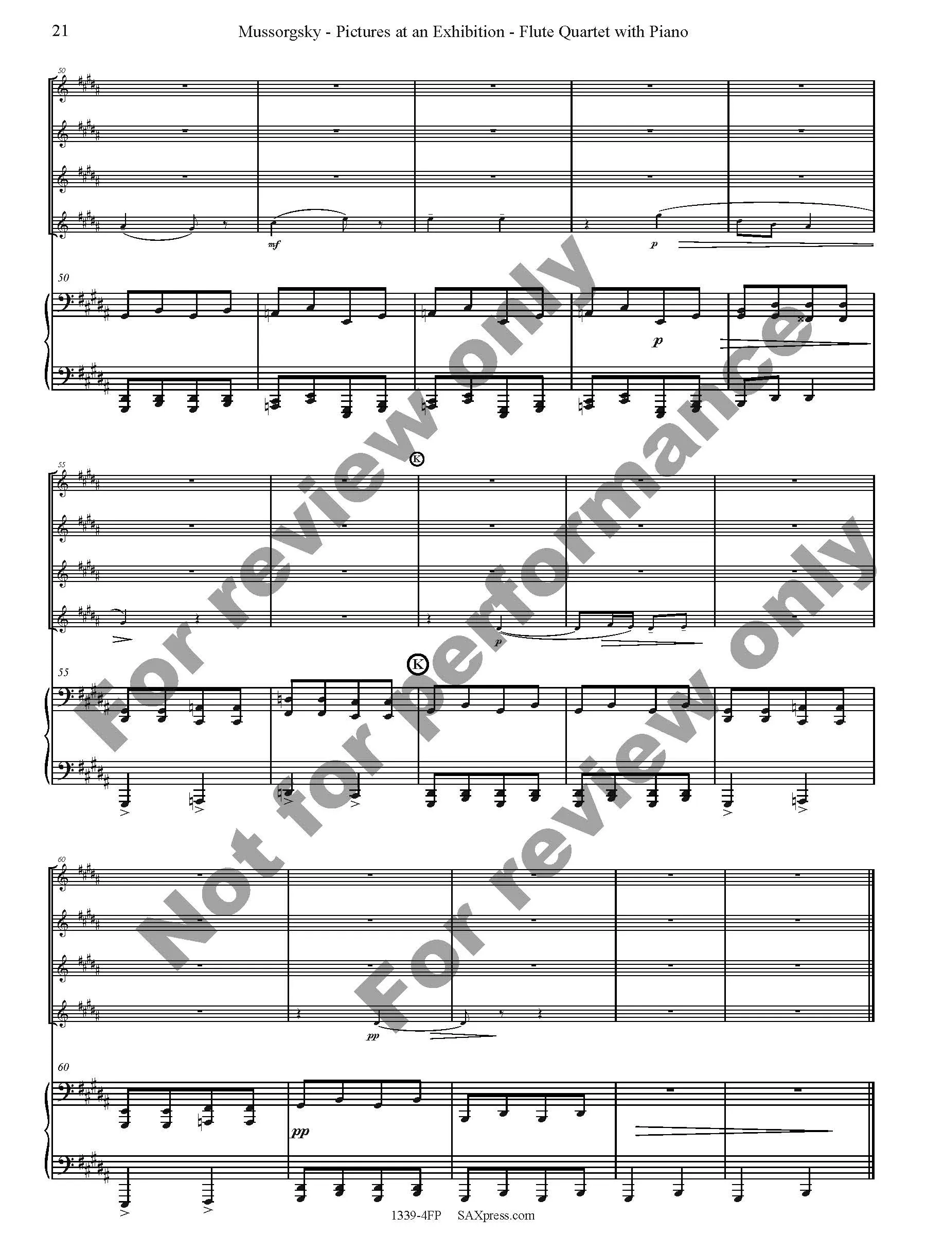 Pictures at an Exhibition Flute Quartet with Piano - Image 23