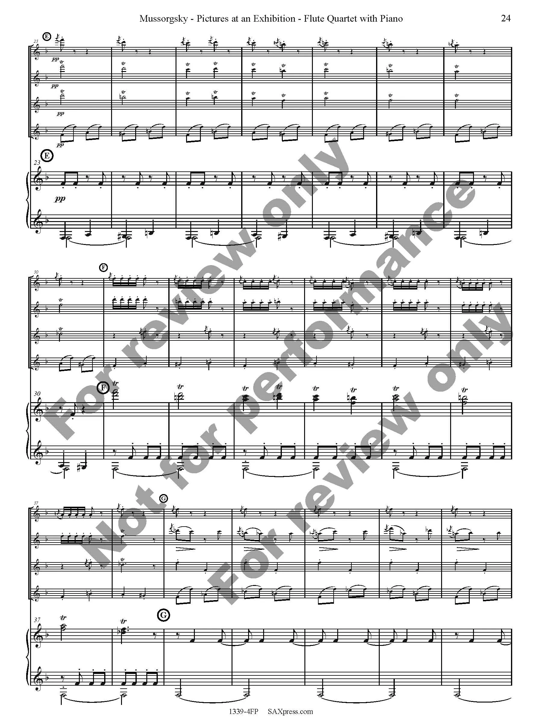 Pictures at an Exhibition Flute Quartet with Piano - Image 26