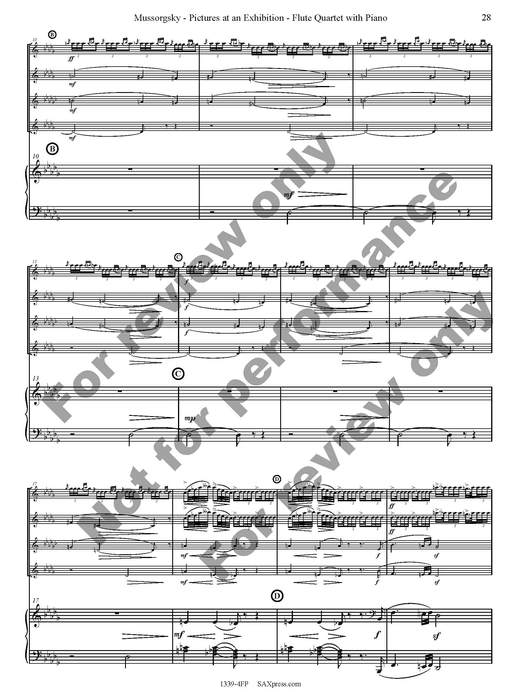 Pictures at an Exhibition Flute Quartet with Piano - Image 30