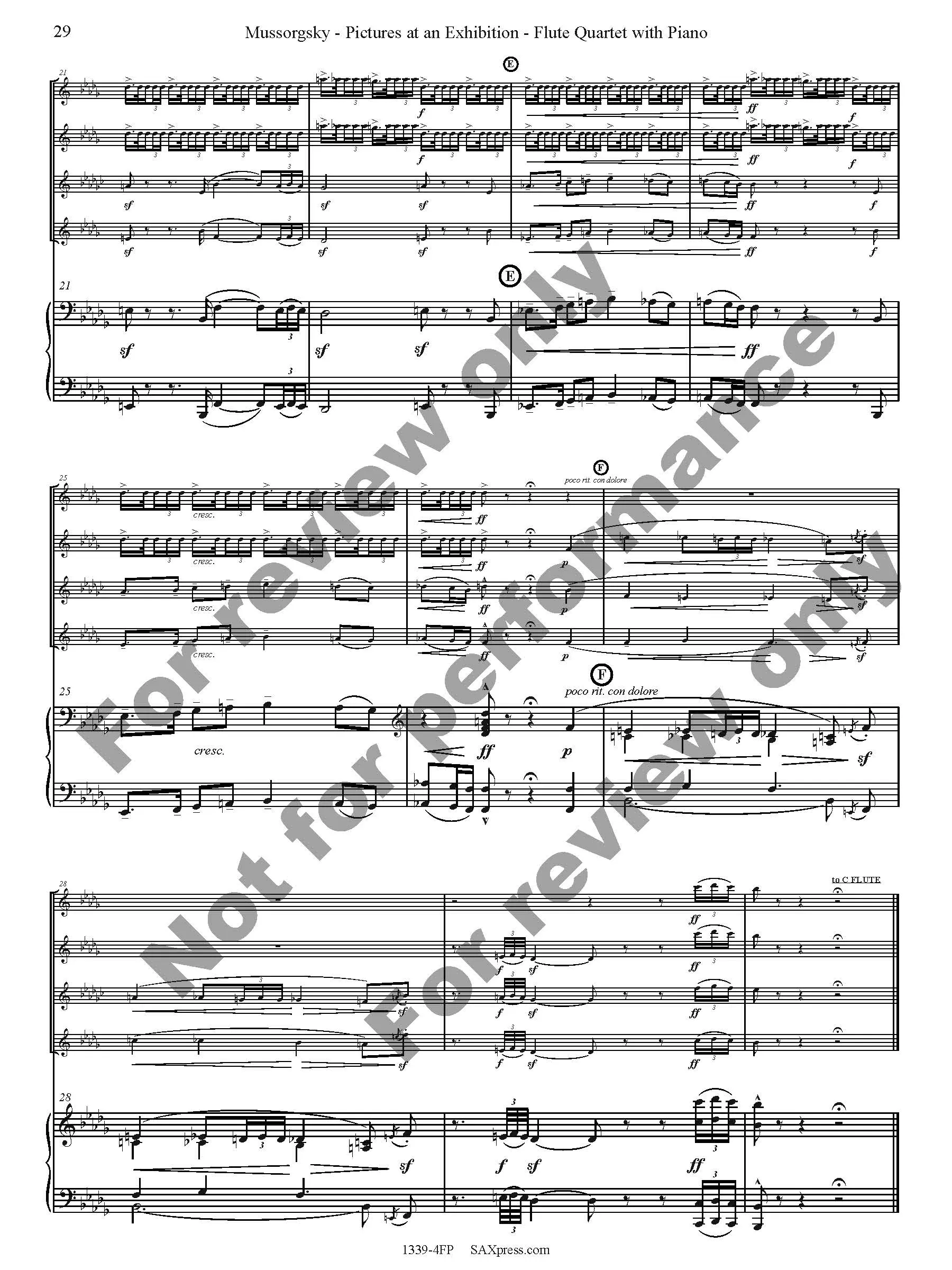 Pictures at an Exhibition Flute Quartet with Piano - Image 31