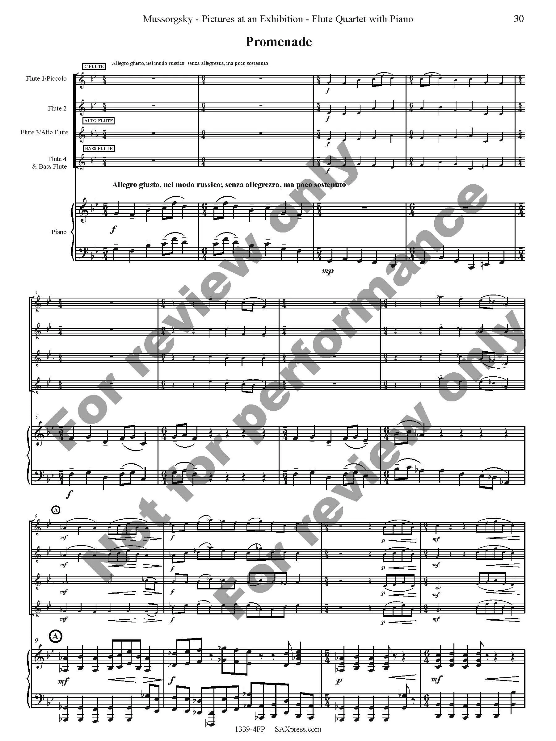 Pictures at an Exhibition Flute Quartet with Piano - Image 32