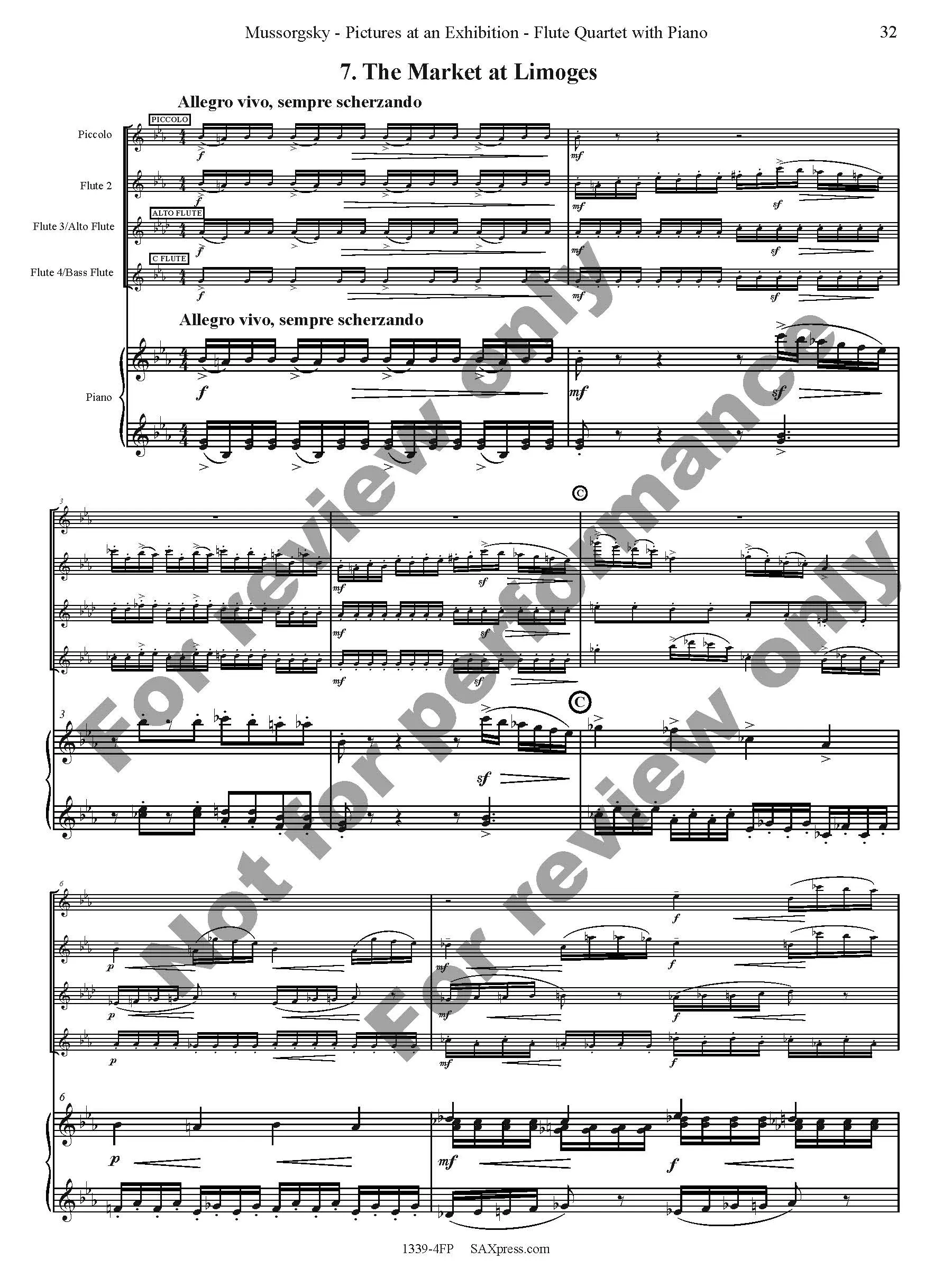 Pictures at an Exhibition Flute Quartet with Piano - Image 34