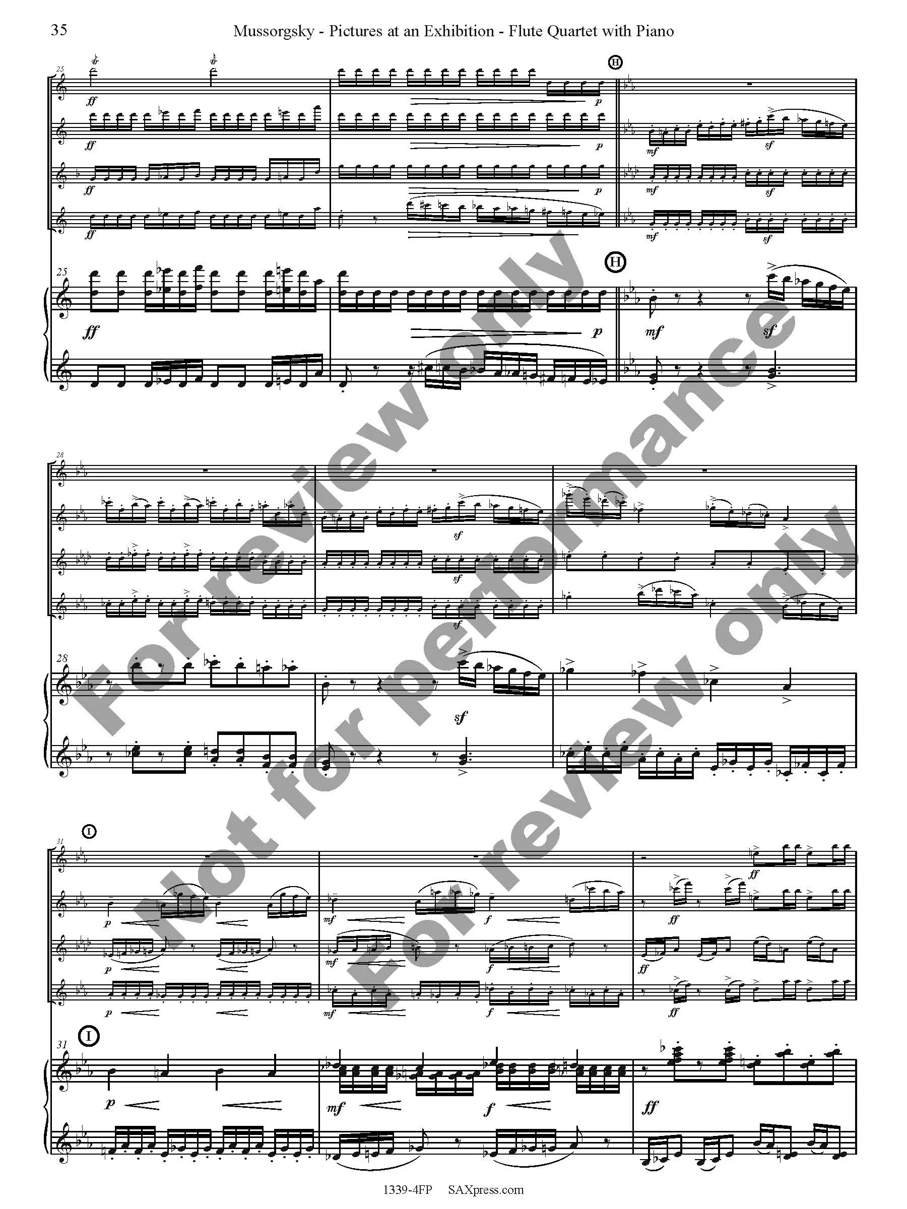 Pictures at an Exhibition Flute Quartet with Piano - Image 37