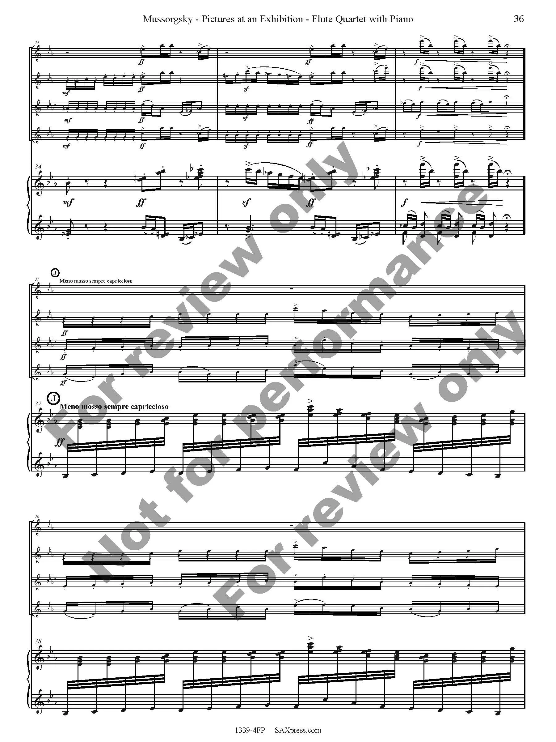 Pictures at an Exhibition Flute Quartet with Piano - Image 38