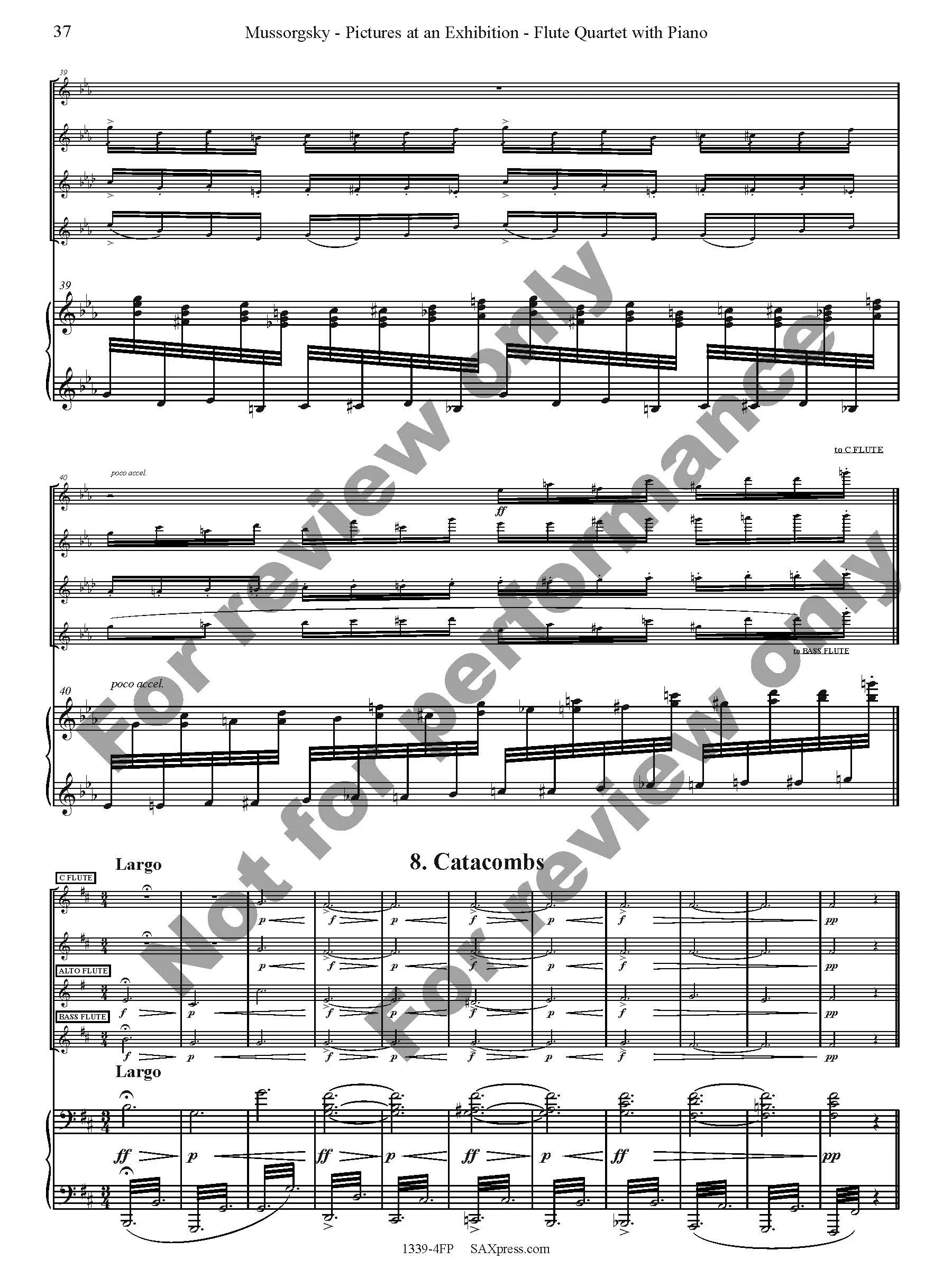Pictures at an Exhibition Flute Quartet with Piano - Image 39