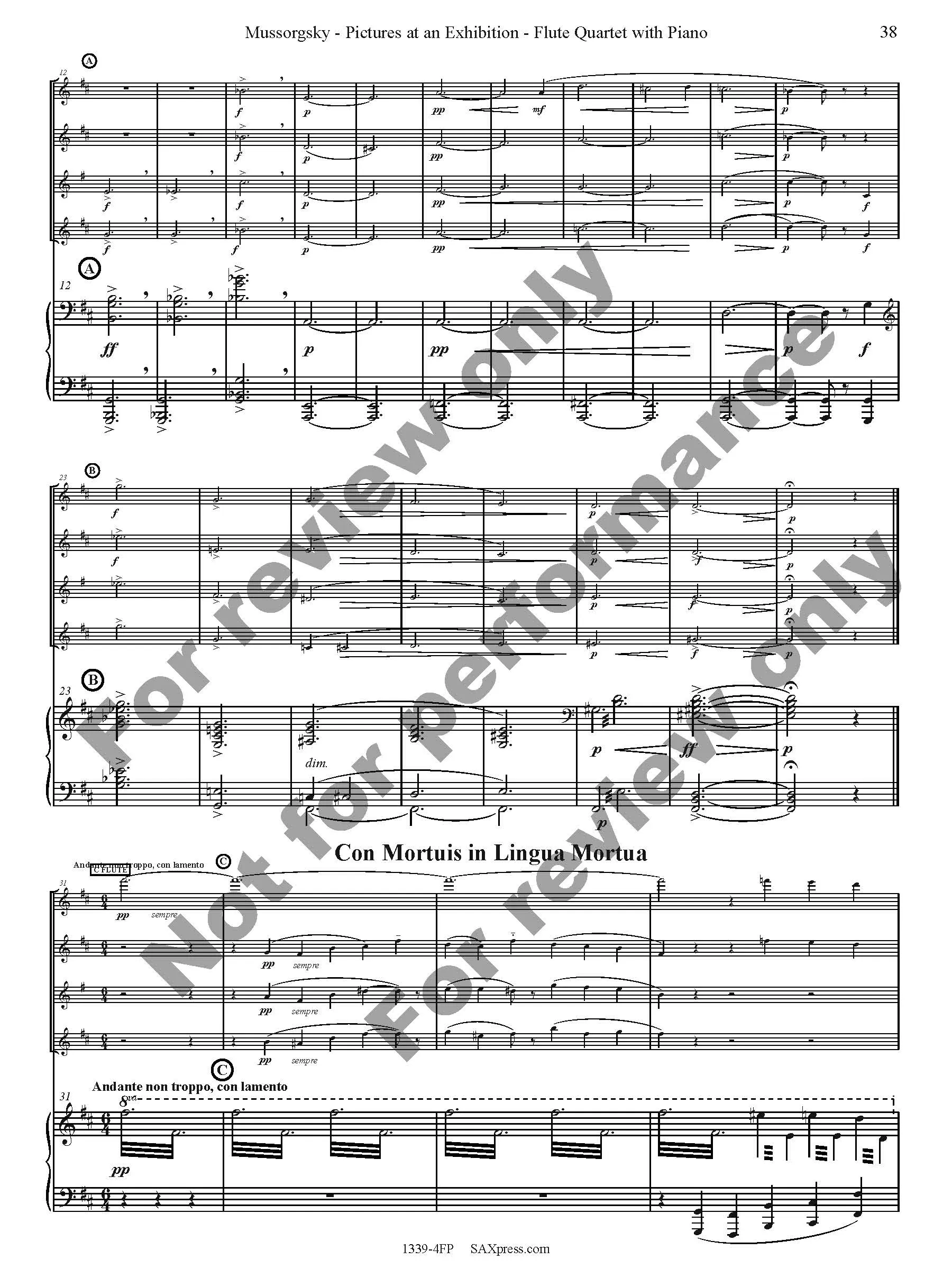 Pictures at an Exhibition Flute Quartet with Piano - Image 40