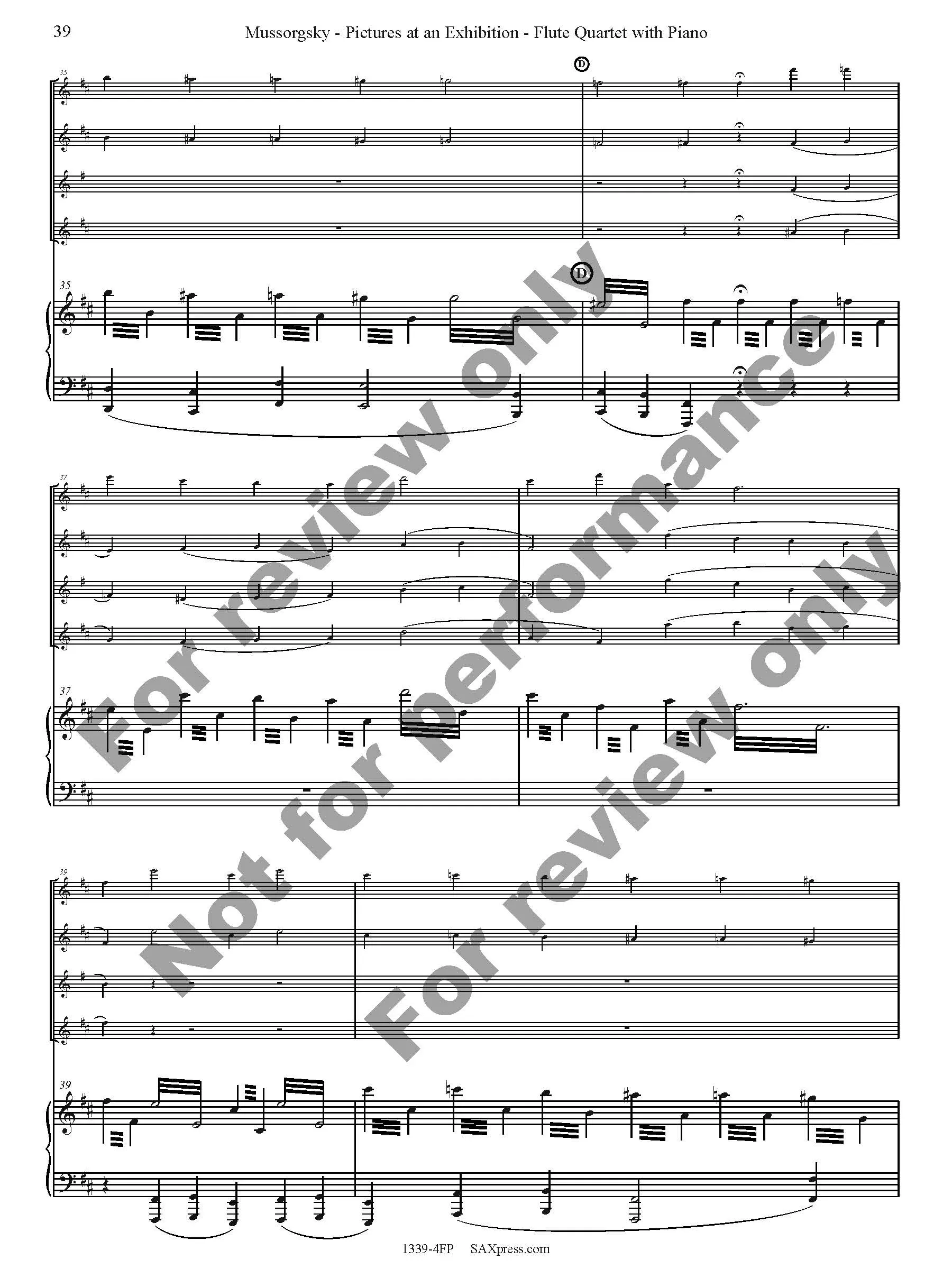 Pictures at an Exhibition Flute Quartet with Piano - Image 41