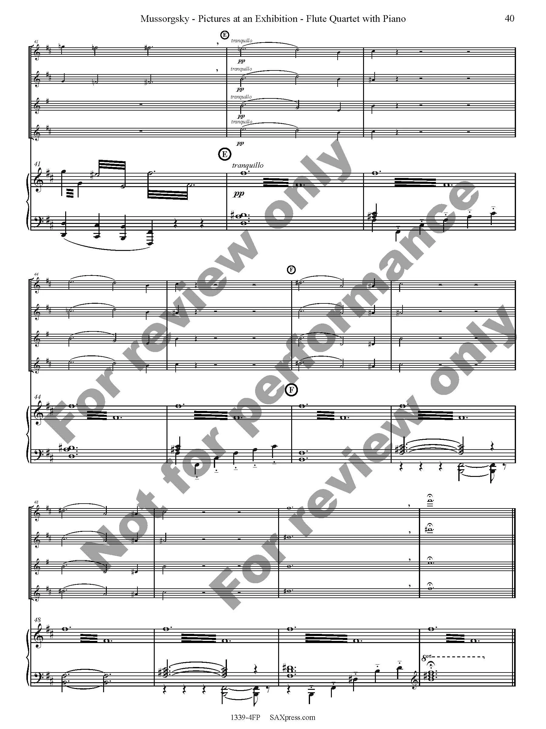 Pictures at an Exhibition Flute Quartet with Piano - Image 42