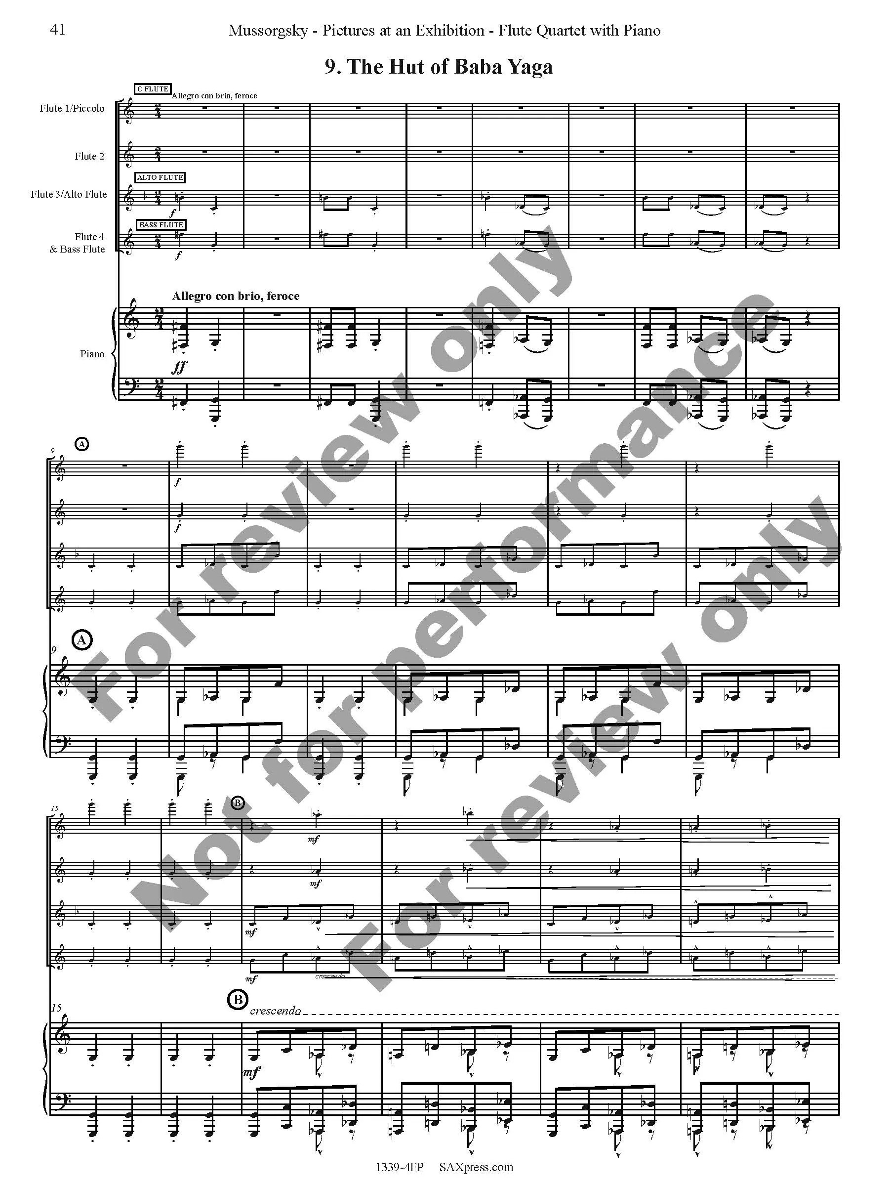 Pictures at an Exhibition Flute Quartet with Piano - Image 43