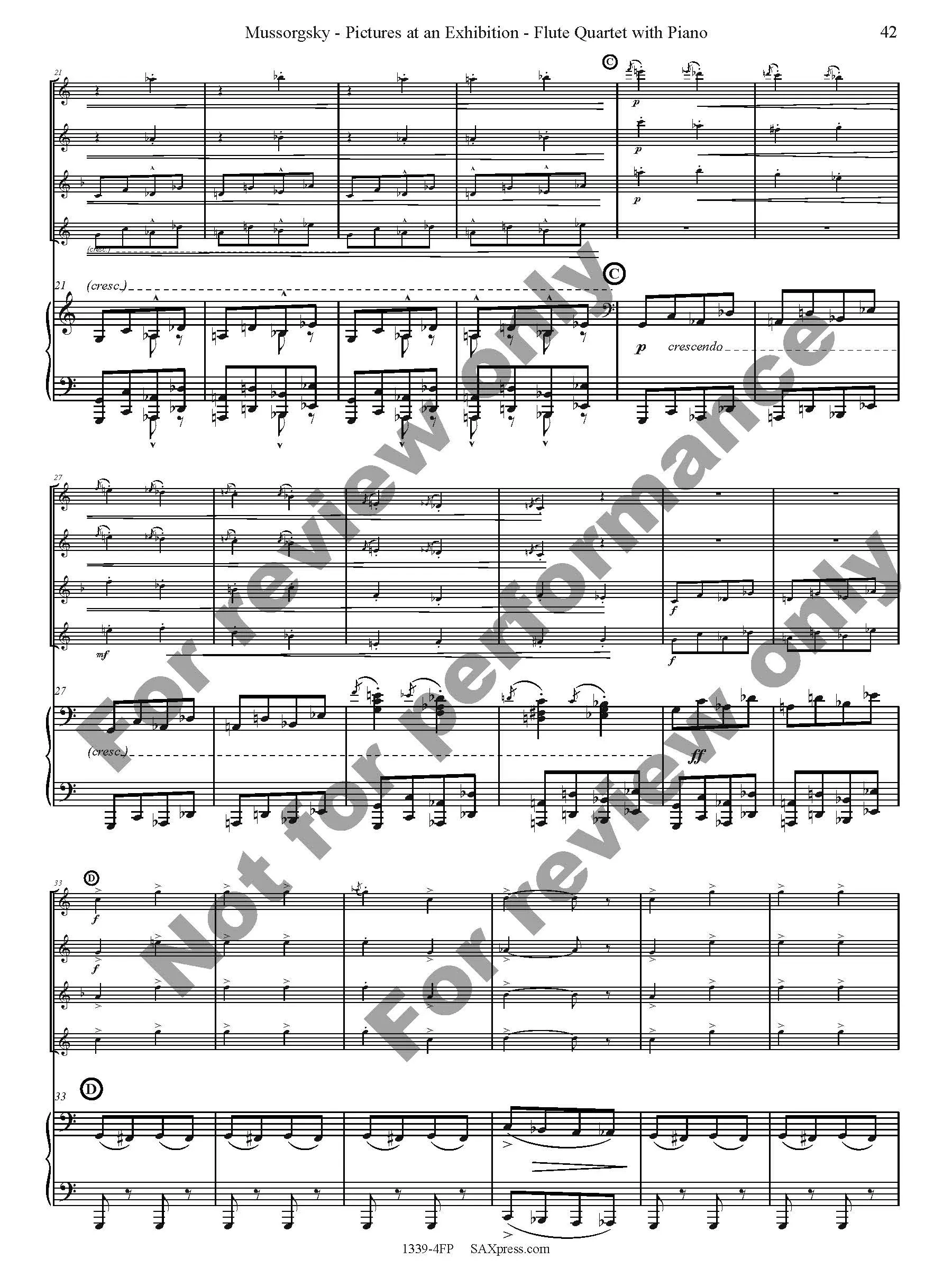 Pictures at an Exhibition Flute Quartet with Piano - Image 44