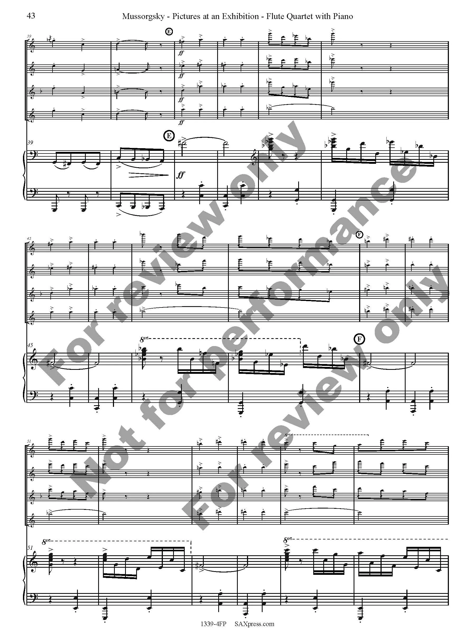 Pictures at an Exhibition Flute Quartet with Piano - Image 45