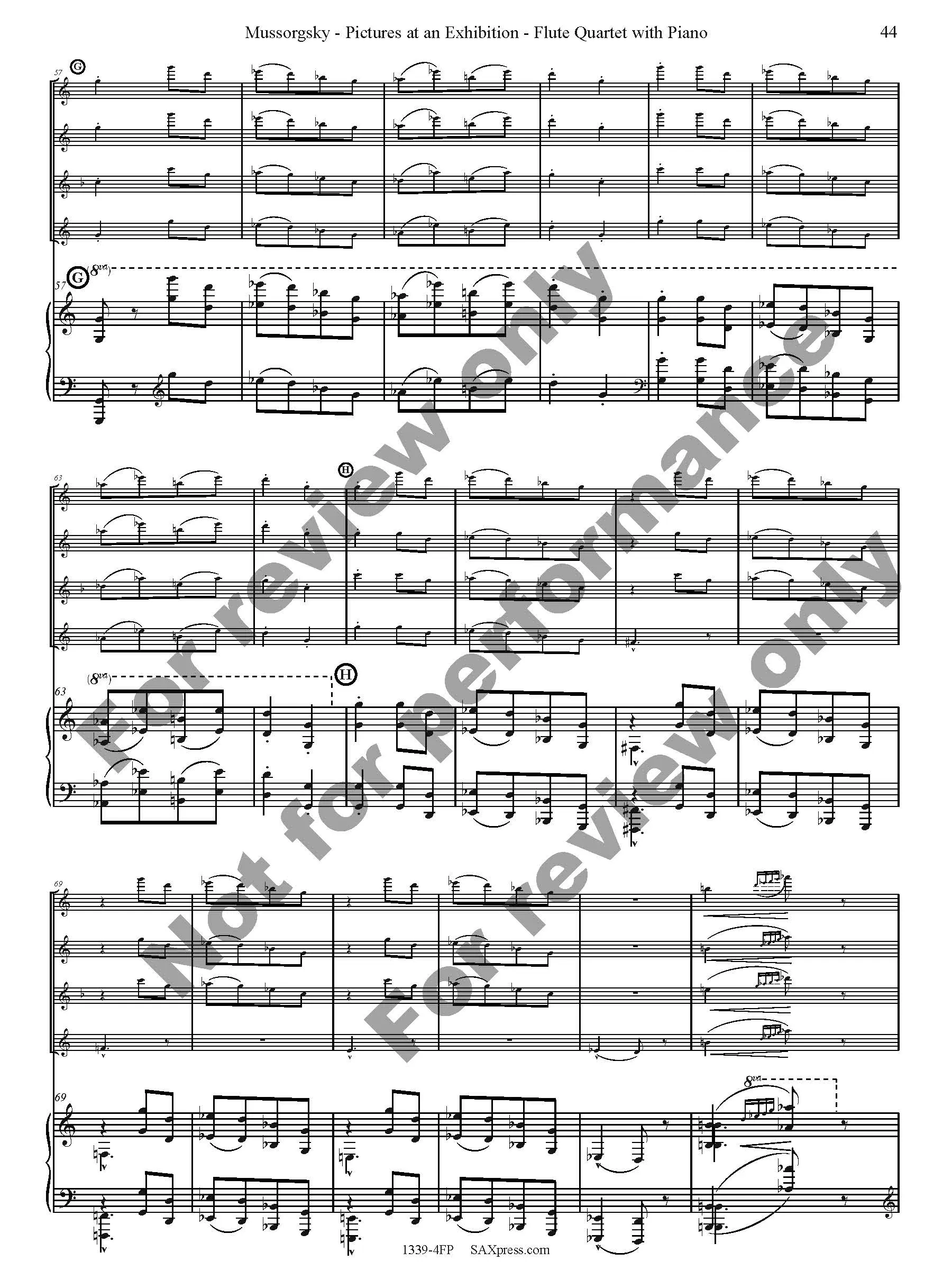 Pictures at an Exhibition Flute Quartet with Piano - Image 46
