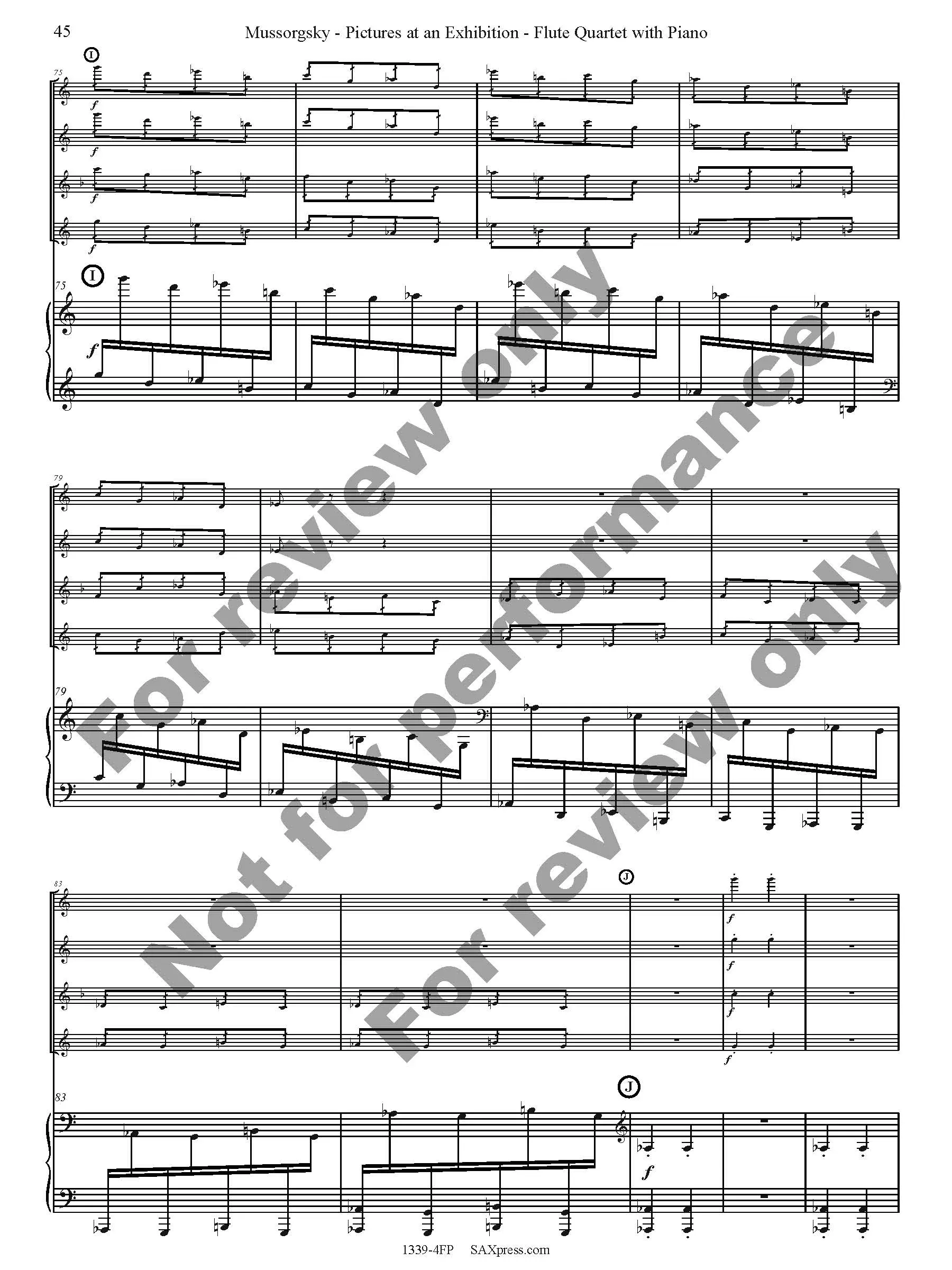 Pictures at an Exhibition Flute Quartet with Piano - Image 47